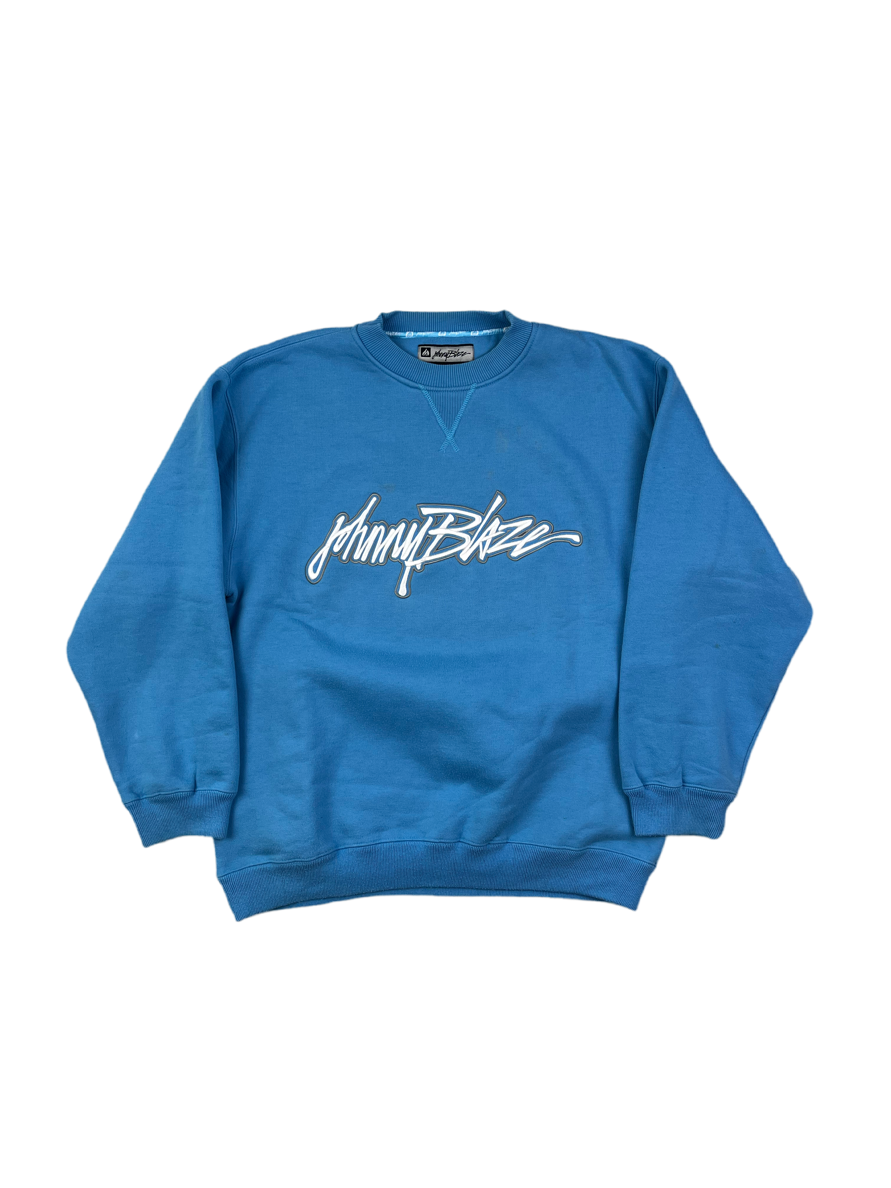 Johnny Blaze Vintage Sweater Rare 90s Blau L