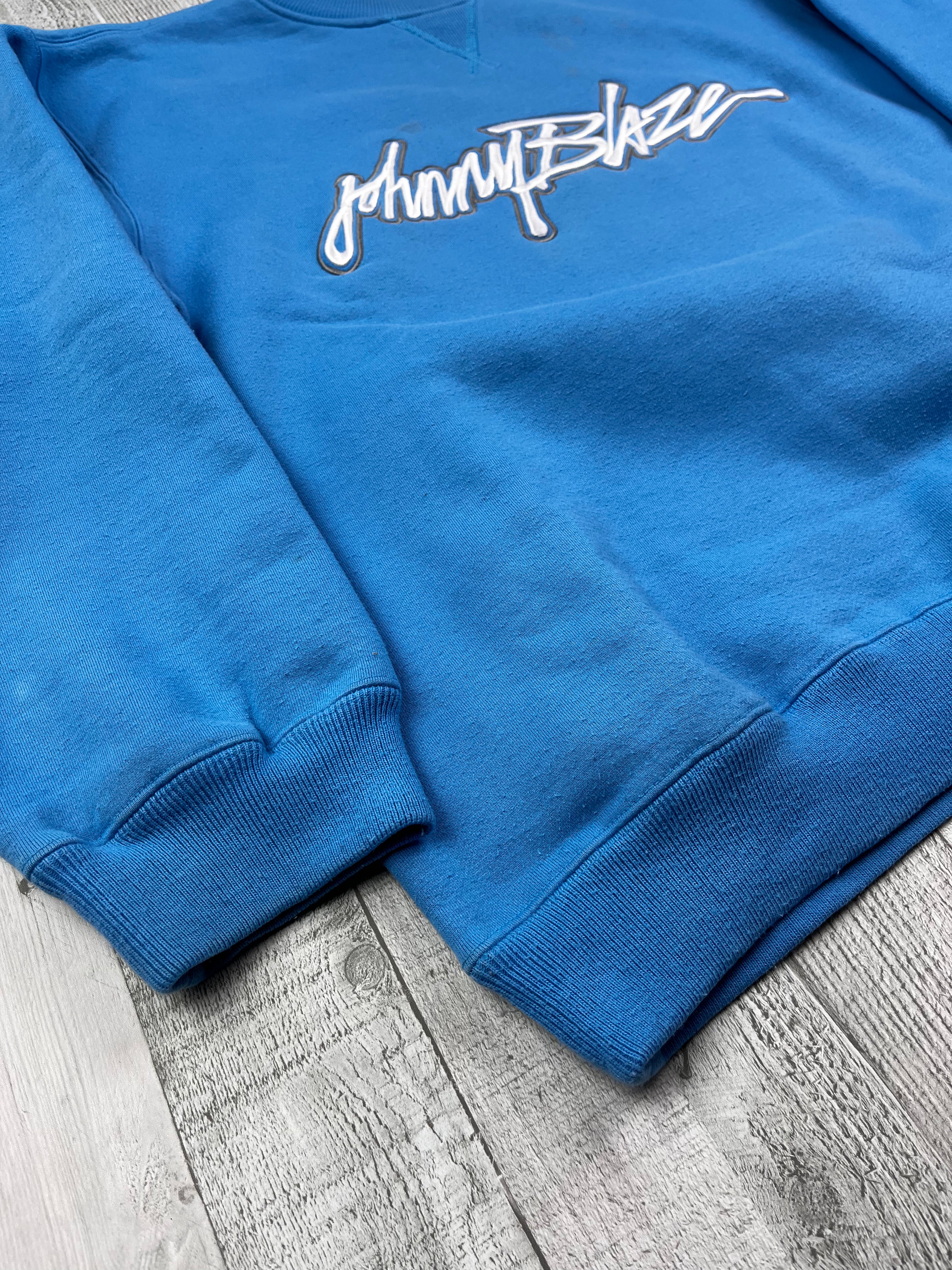 Johnny Blaze Vintage Sweater Rare 90s Blau L