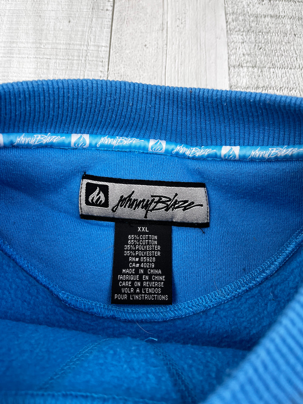 Johnny Blaze Sweater 90s Rare Blau XXL