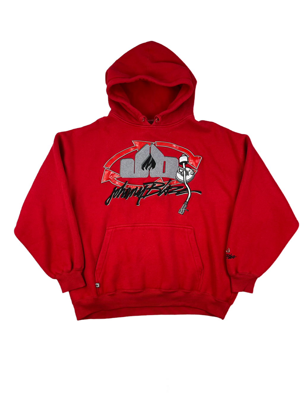 Johnny Blaze Vintage Hoodie Oversize 90s Rare Rot XXL