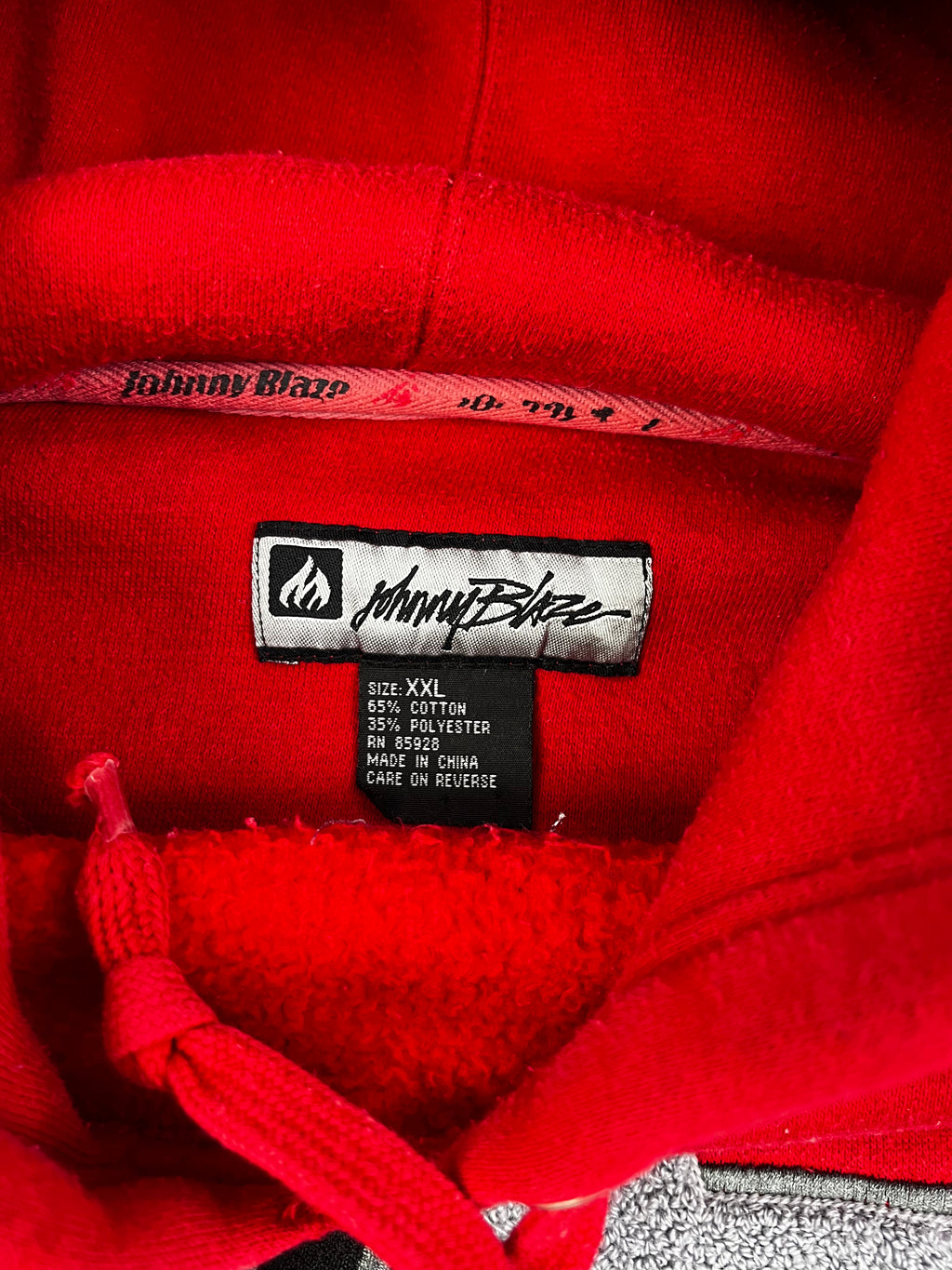 Johnny Blaze Vintage Hoodie Oversize 90s Rare Rot XXL