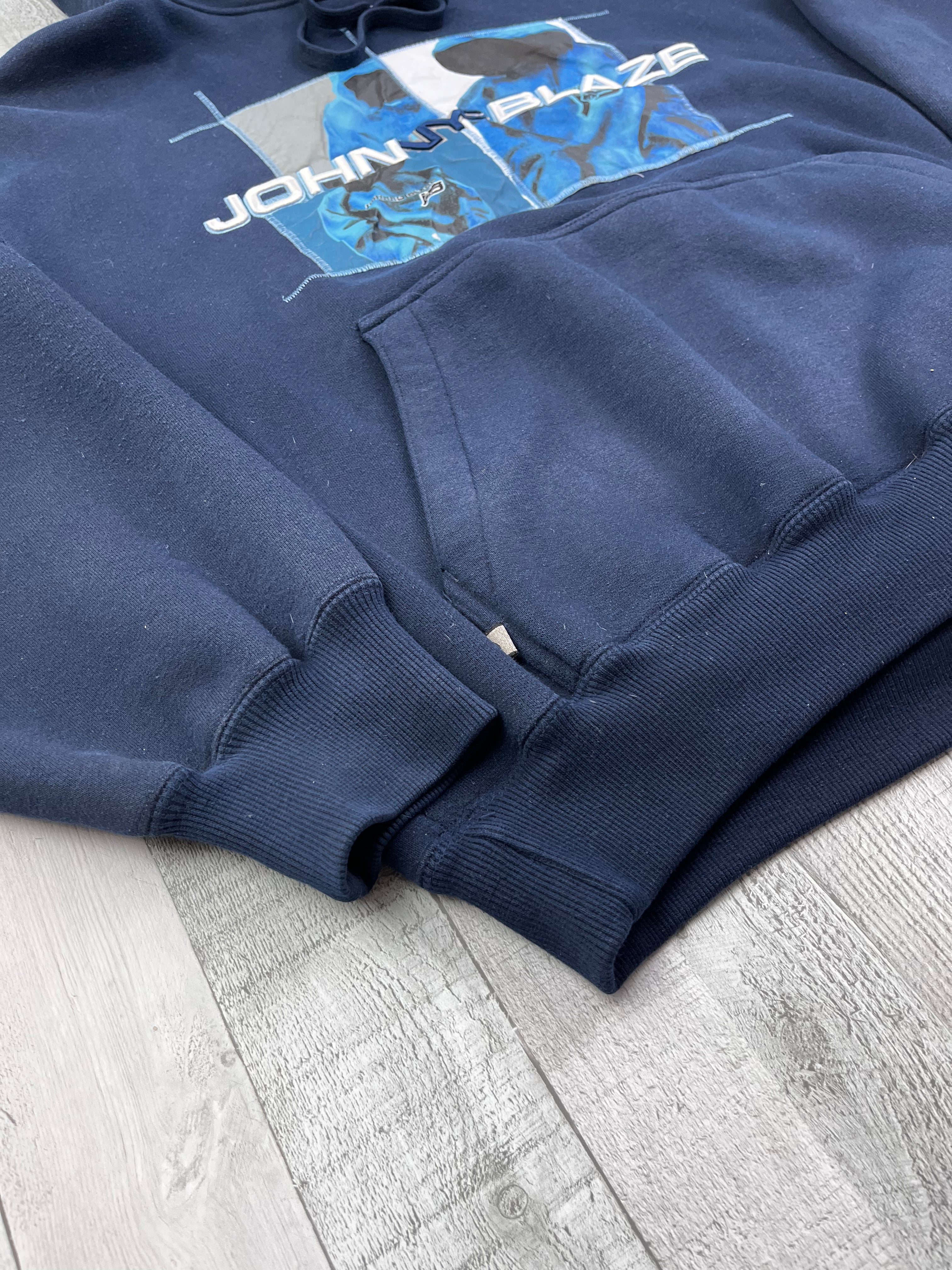 Johnny Blaze Vintage Hoodie Oversize 90s Navy L
