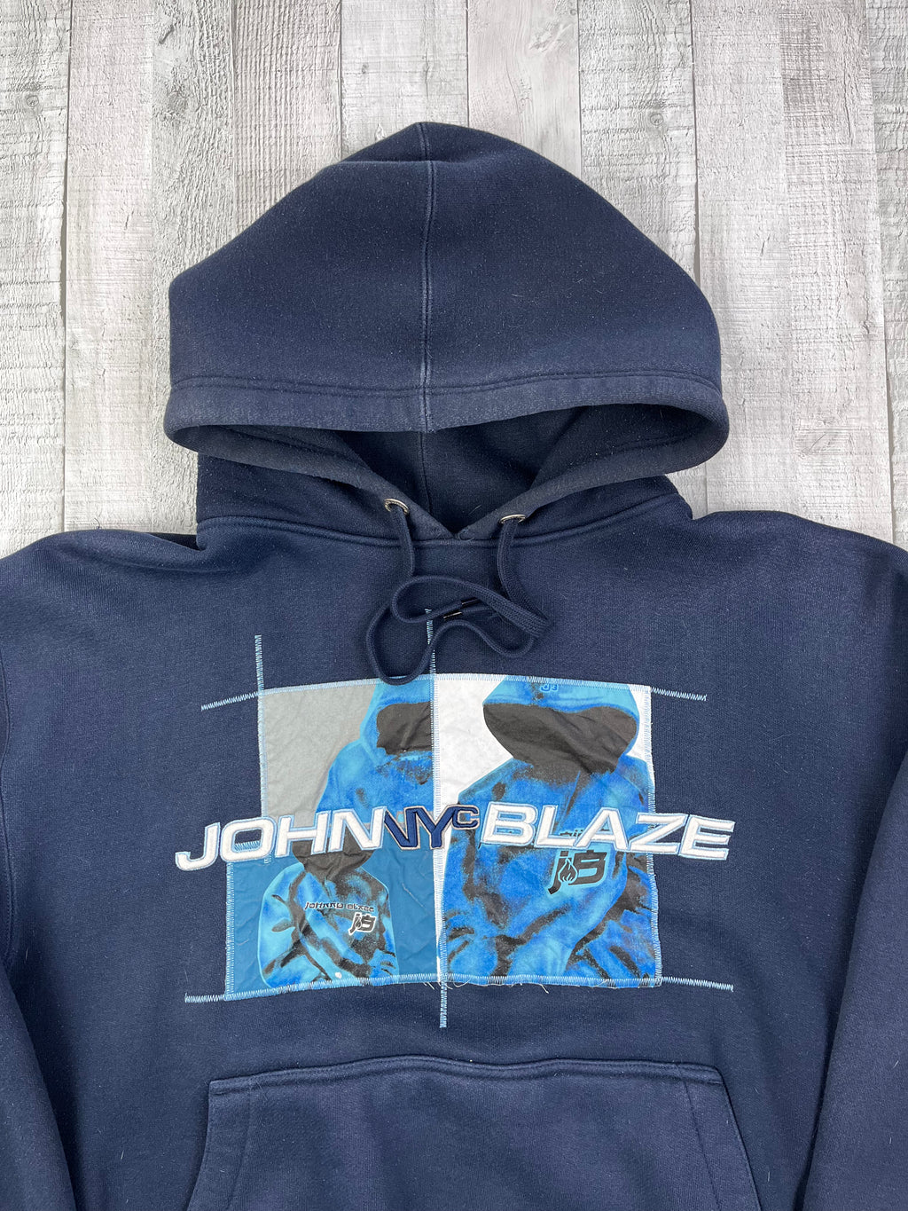 Johnny Blaze Vintage Hoodie Oversize 90s Navy L