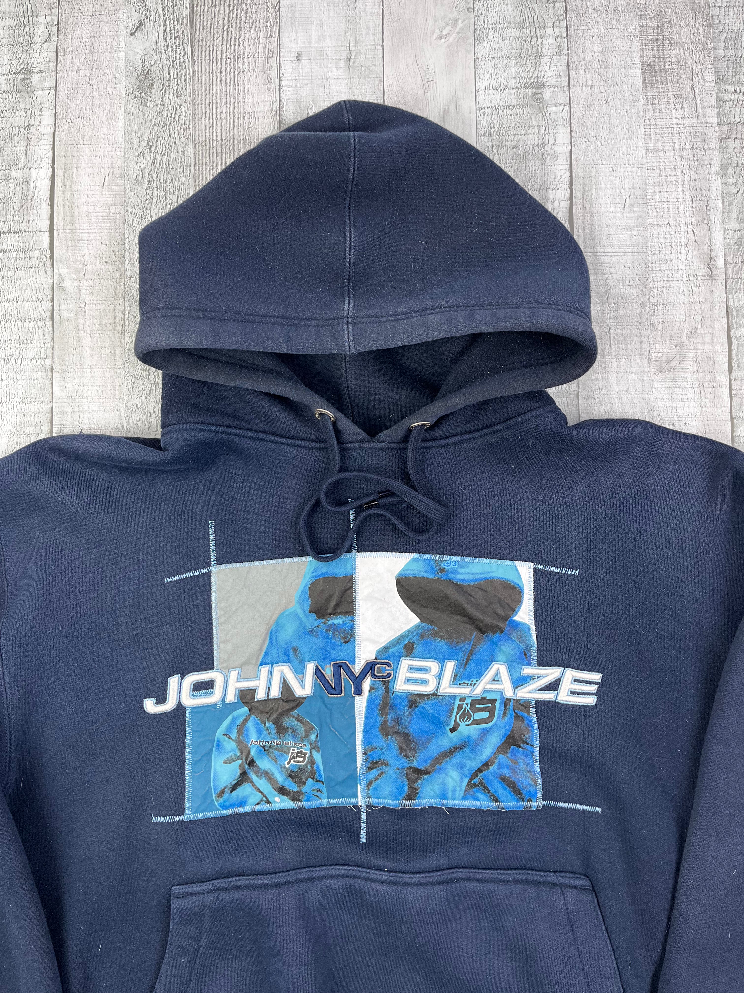 Johnny Blaze Vintage Hoodie Oversize 90s Navy L