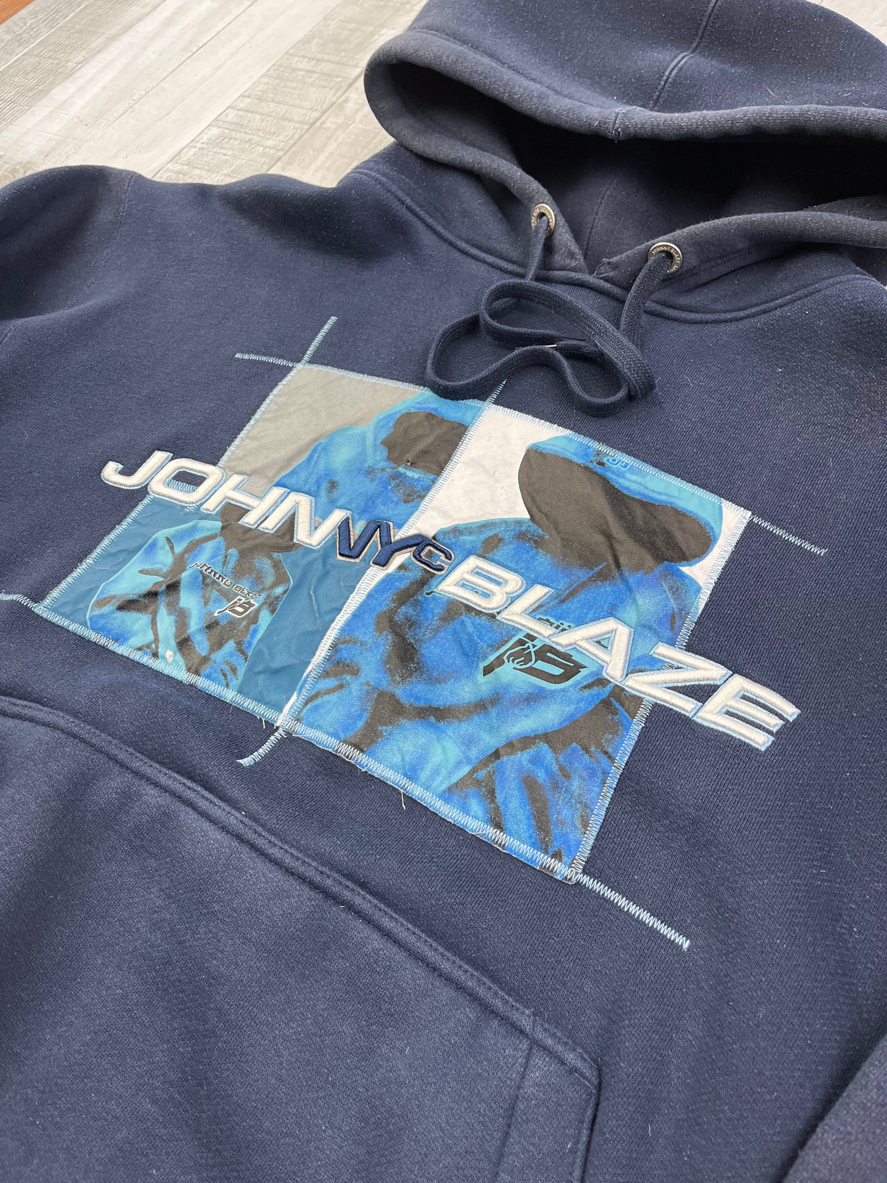 Johnny Blaze Vintage Hoodie Oversize 90s Navy L