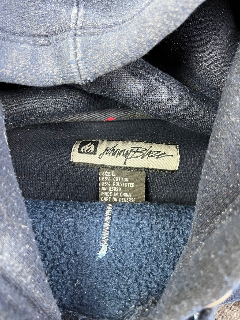 Johnny Blaze Vintage Hoodie Oversize 90s Navy L