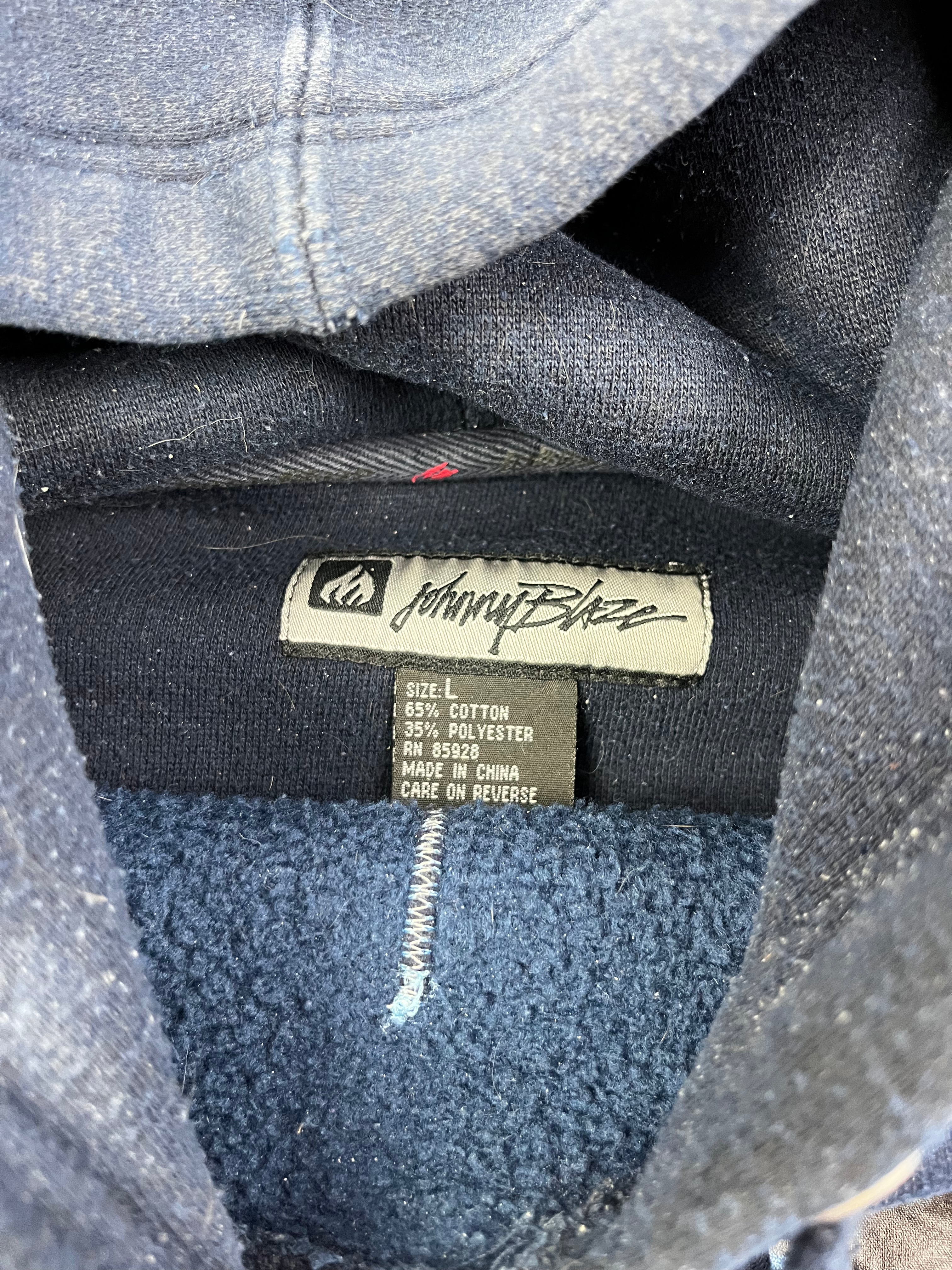 Johnny Blaze Vintage Hoodie Oversize 90s Navy L