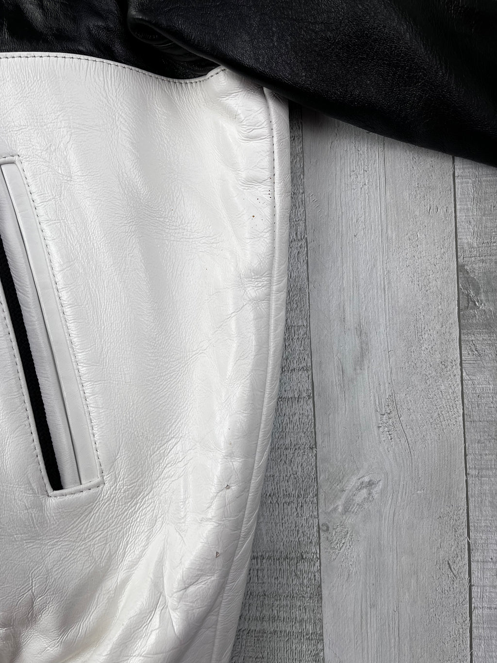 Avirex Vintage Echtlederjacke Black Spider 500 90s Weiß Schwarz 4XL