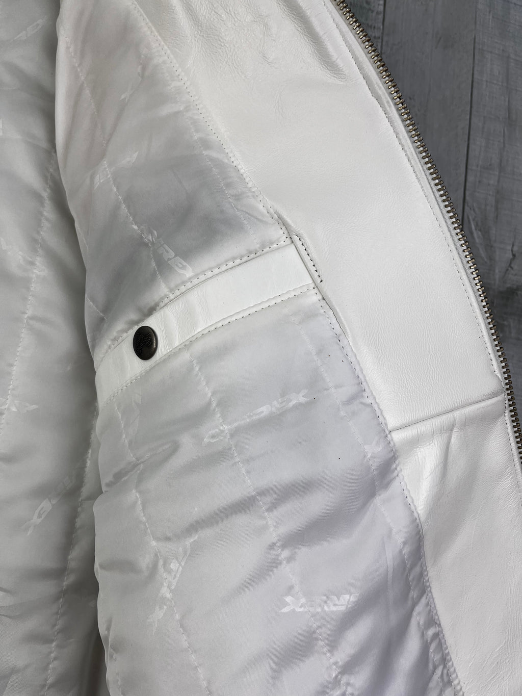 Avirex Vintage Echtlederjacke Black Spider 500 90s Weiß Schwarz 4XL