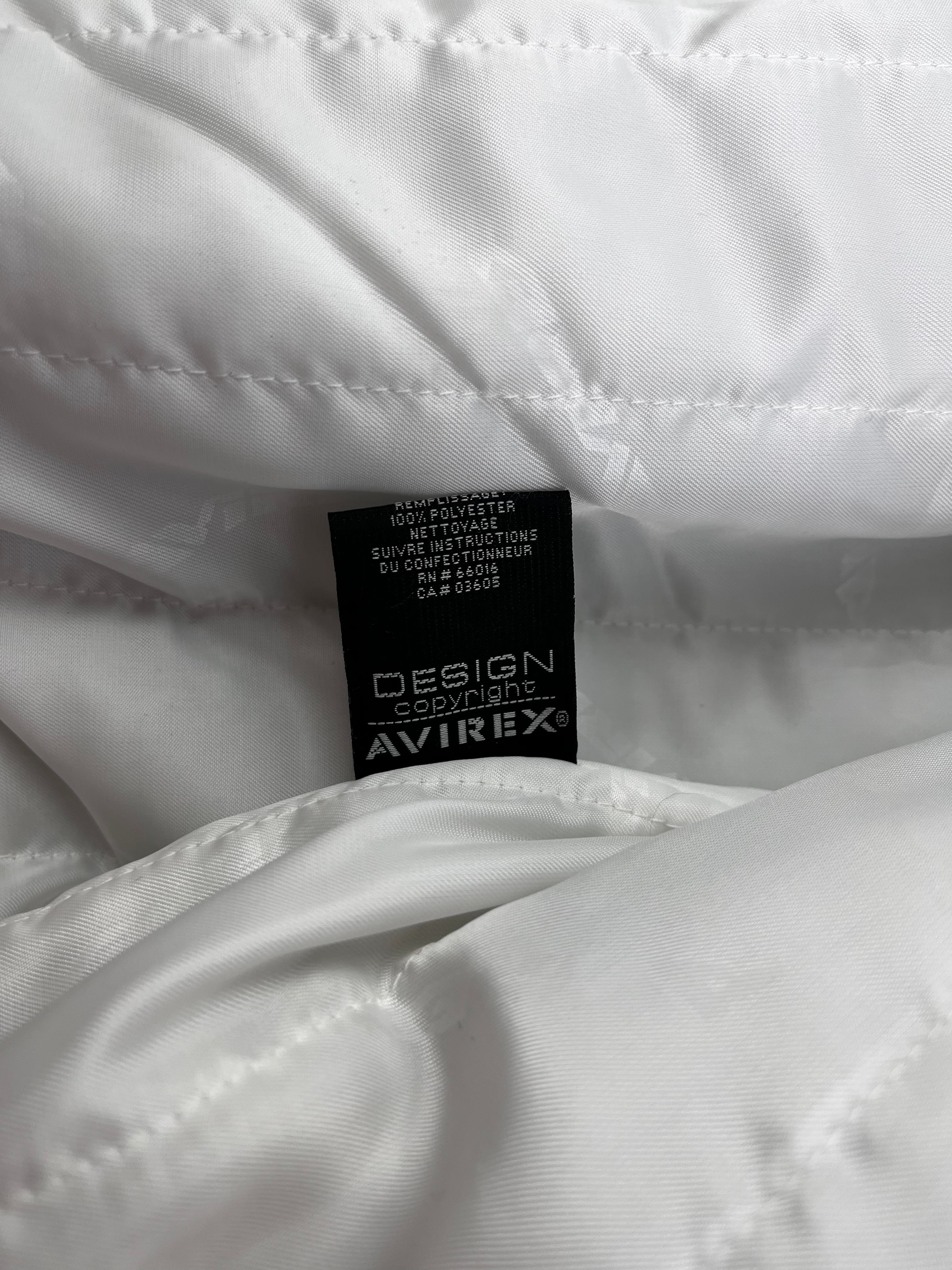 Avirex Vintage Echtlederjacke Black Spider 500 90s Weiß Schwarz 4XL