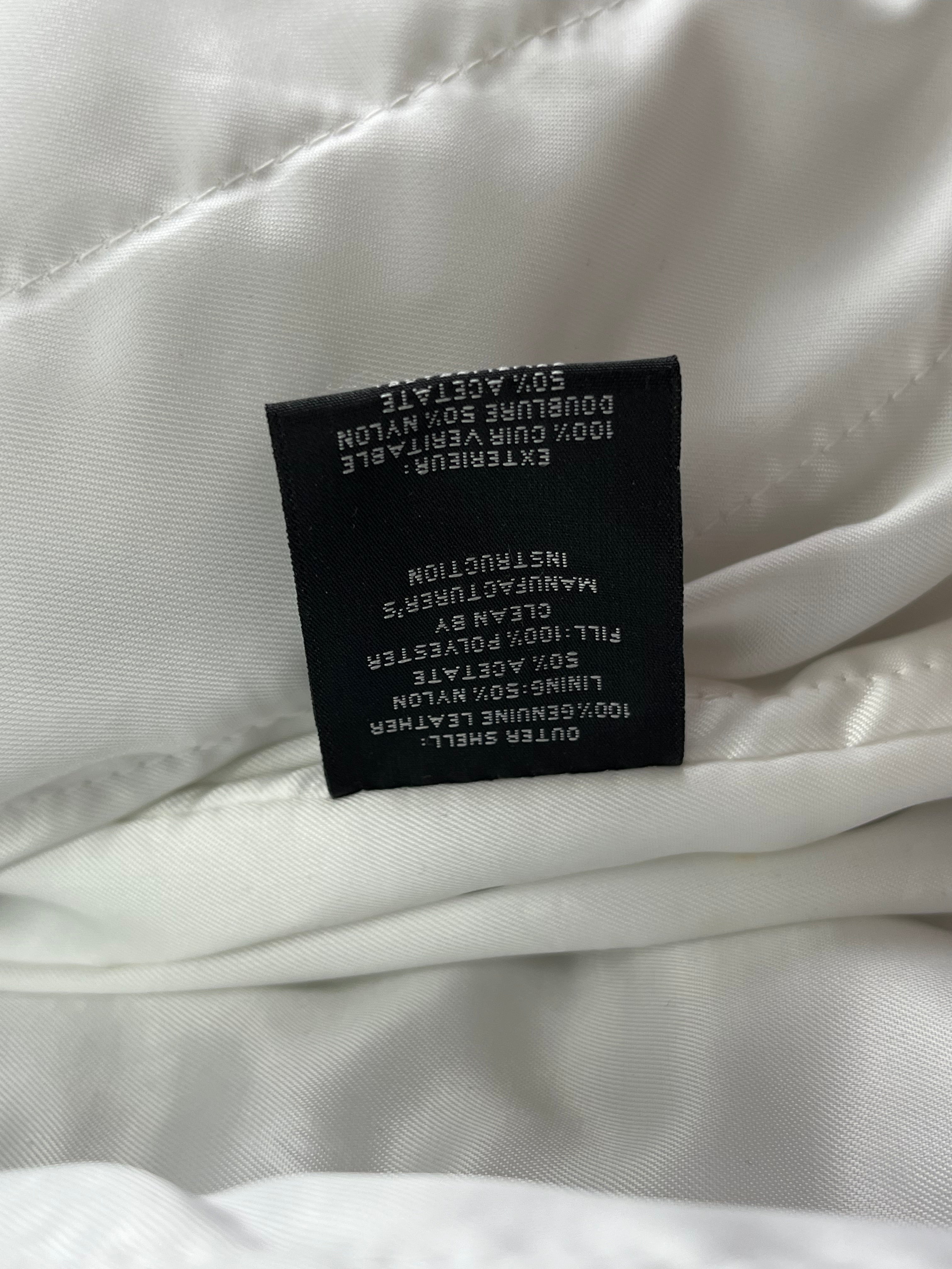 Avirex Vintage Echtlederjacke Black Spider 500 90s Weiß Schwarz 4XL