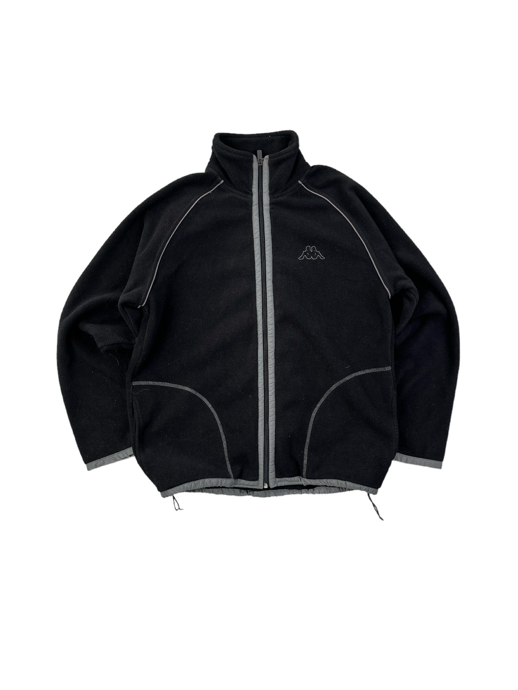 Kappa Vintage Fleecejacke Gummizug Schwarz S