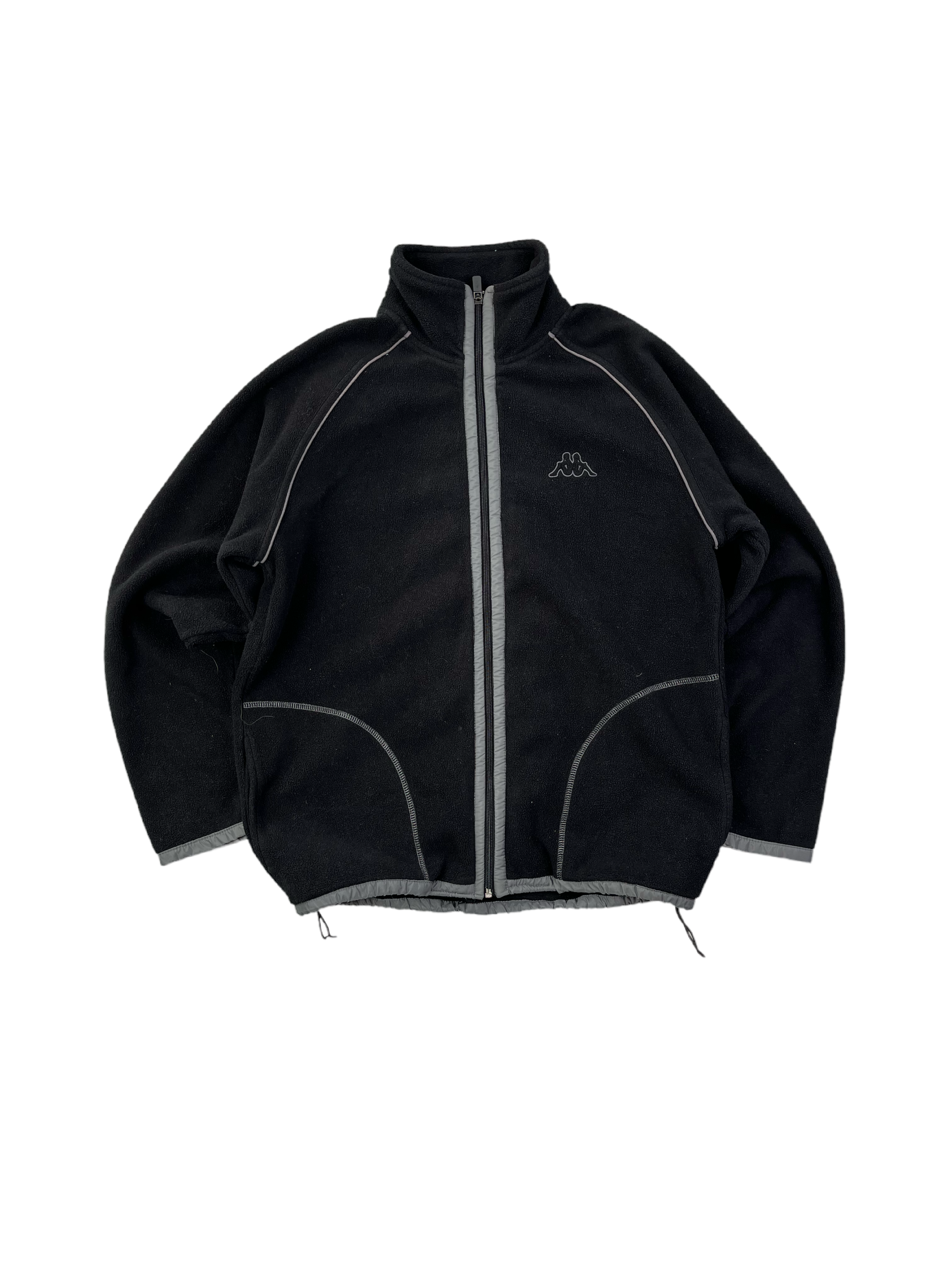 Kappa Vintage Fleecejacke Gummizug Schwarz S