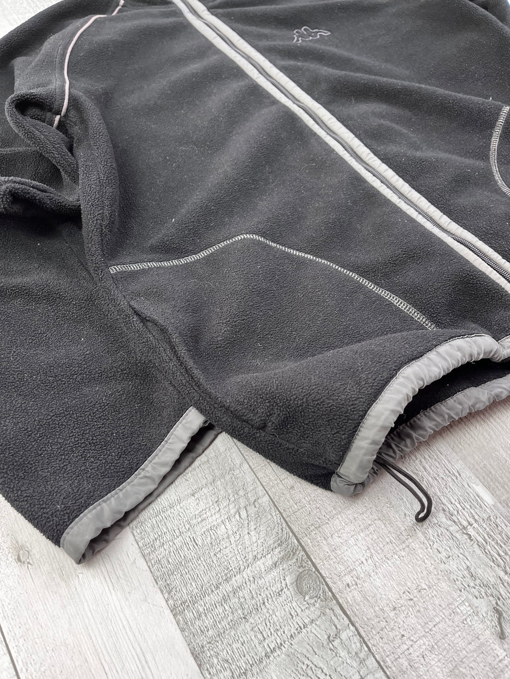 Kappa Vintage Fleecejacke Gummizug Schwarz S