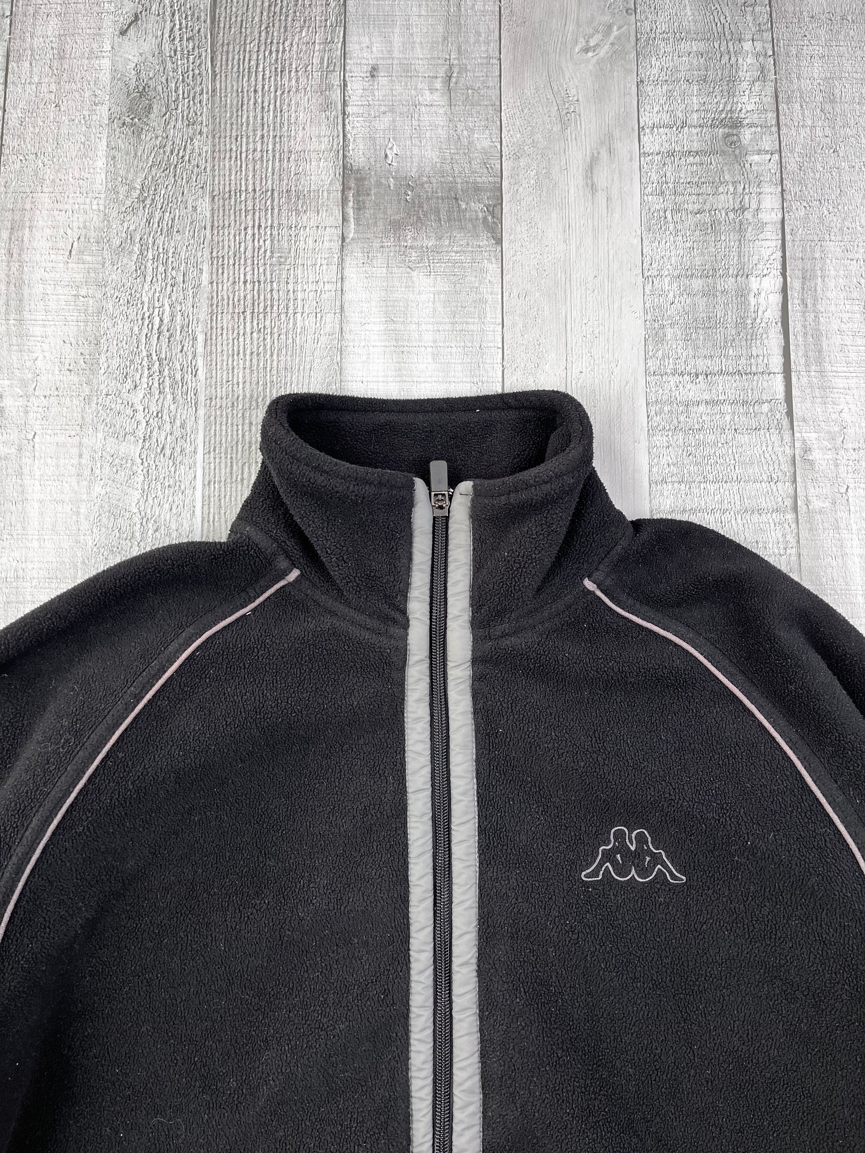 Kappa Vintage Fleecejacke Gummizug Schwarz S