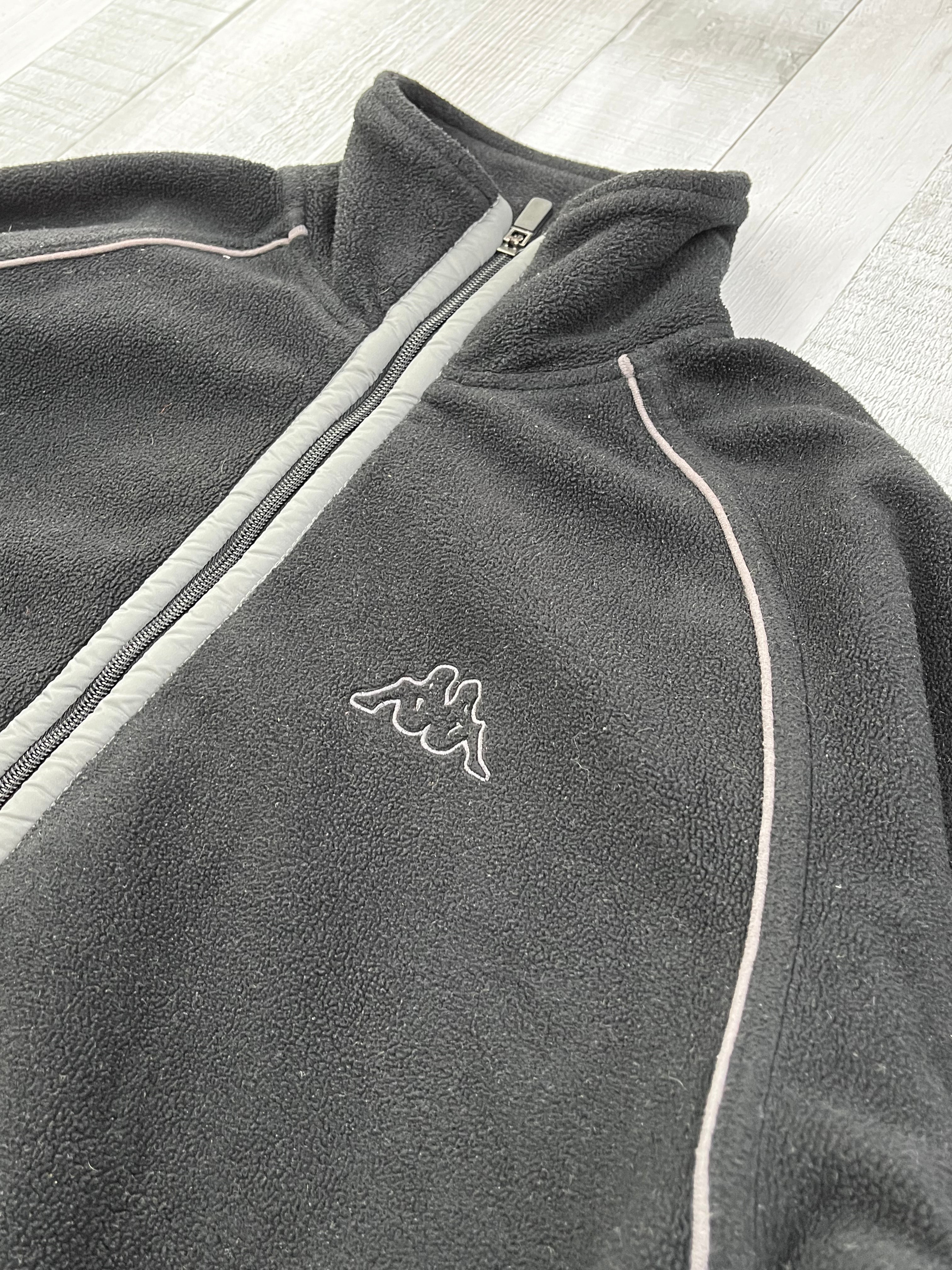 Kappa Vintage Fleecejacke Gummizug Schwarz S