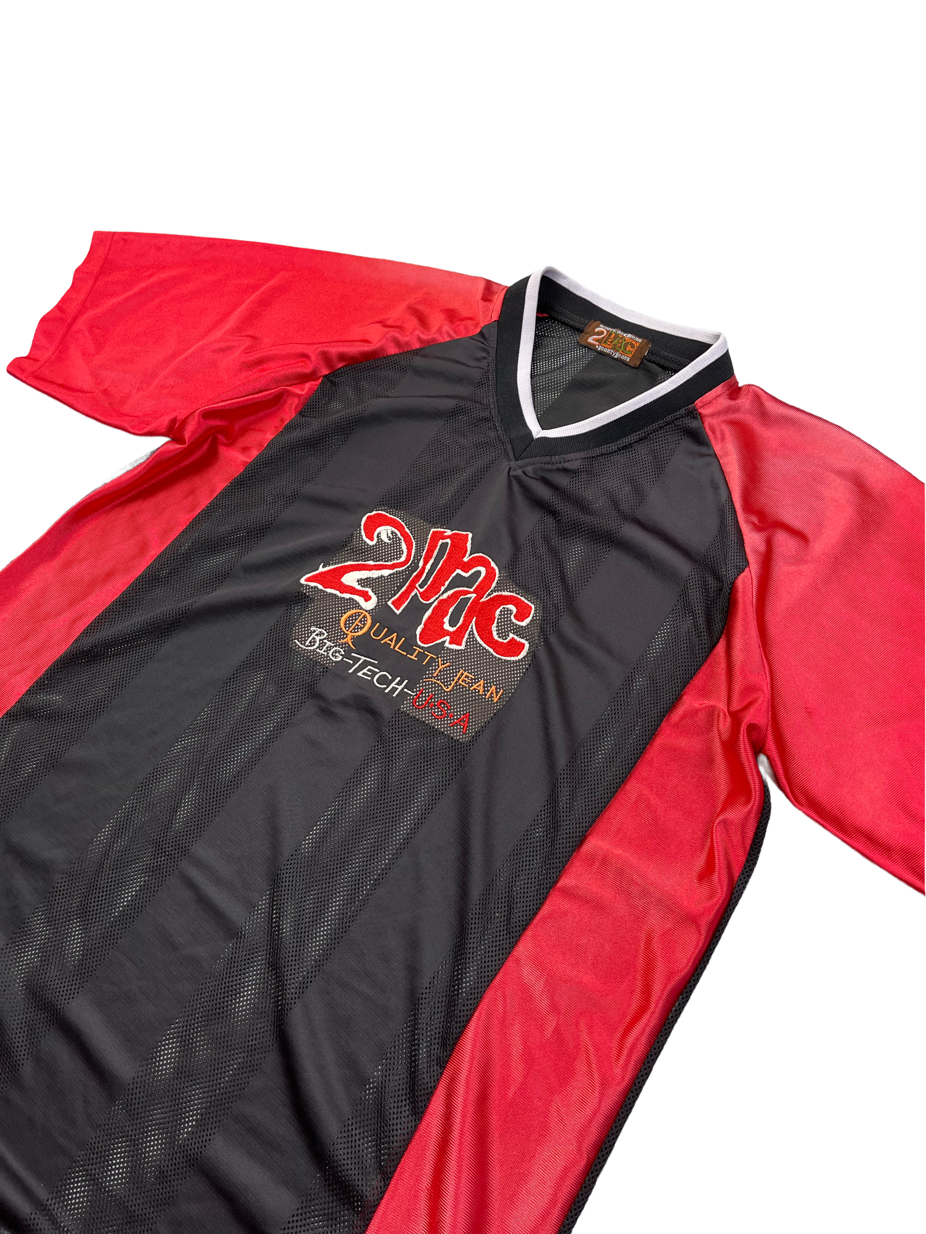 2Pac Vintage Trikot Sport Luftig 90s Selten Rot Schwarz L