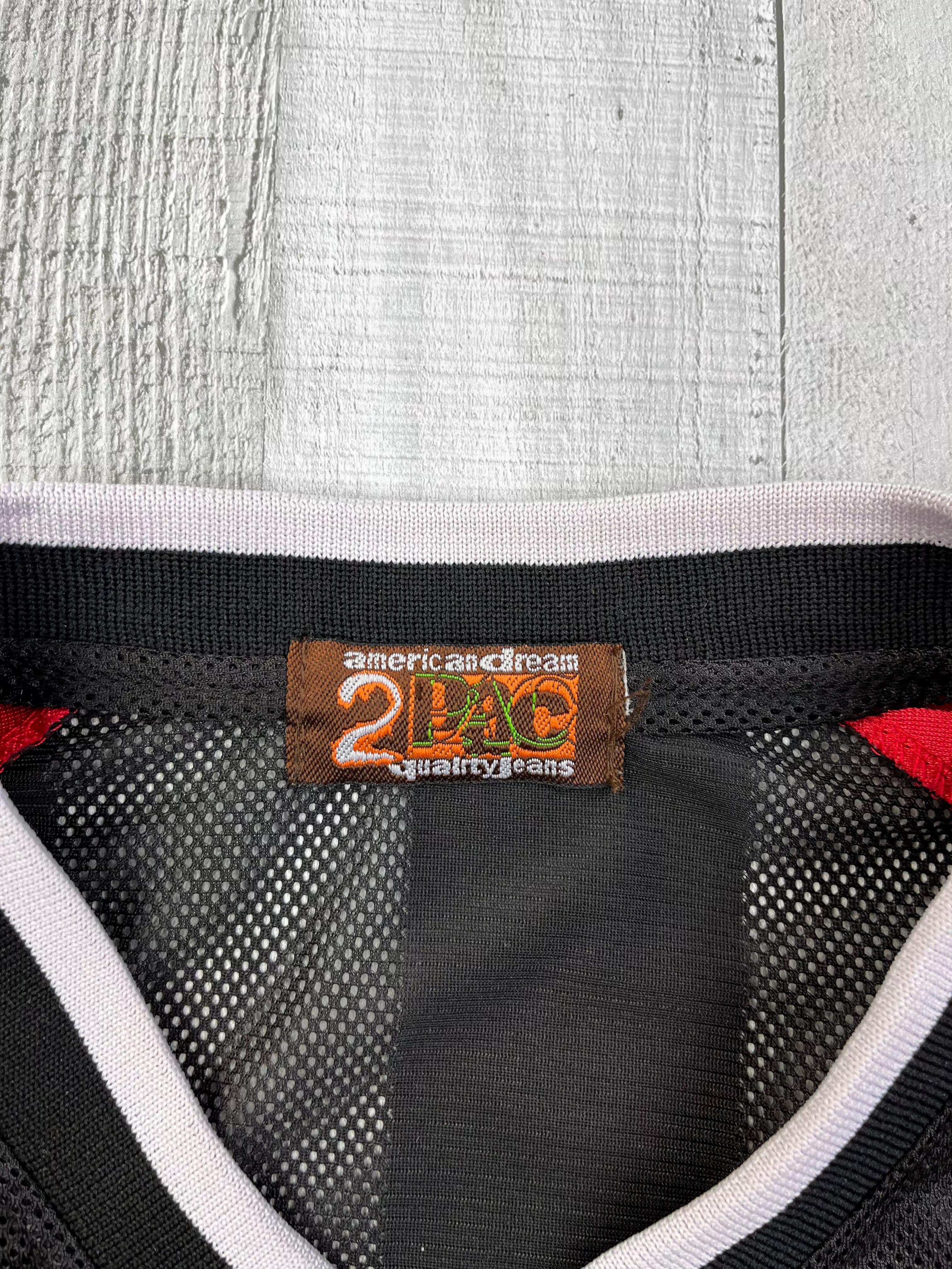 2Pac Vintage Trikot Sport Luftig 90s Selten Rot Schwarz L