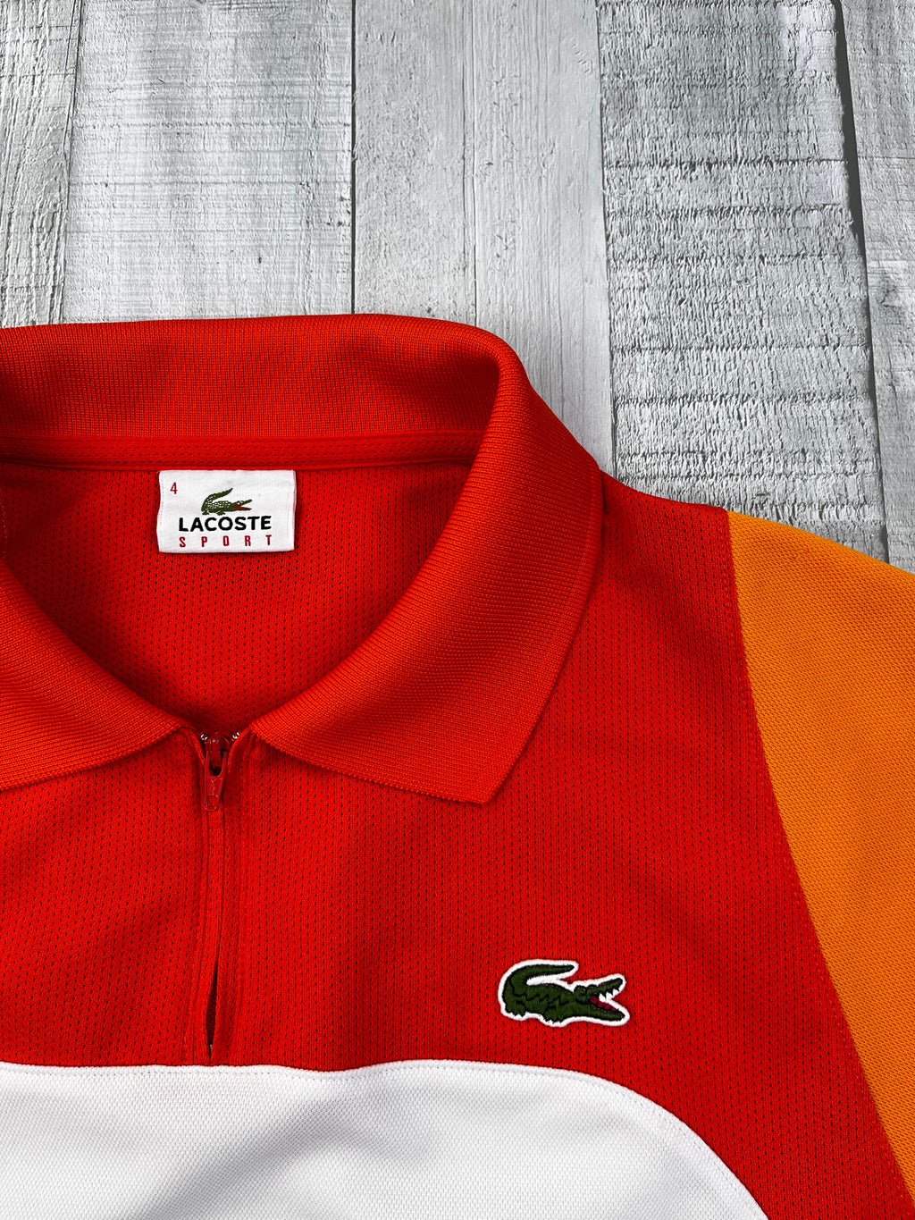 Lacoste Sport Poloshirt Weiß Orange L