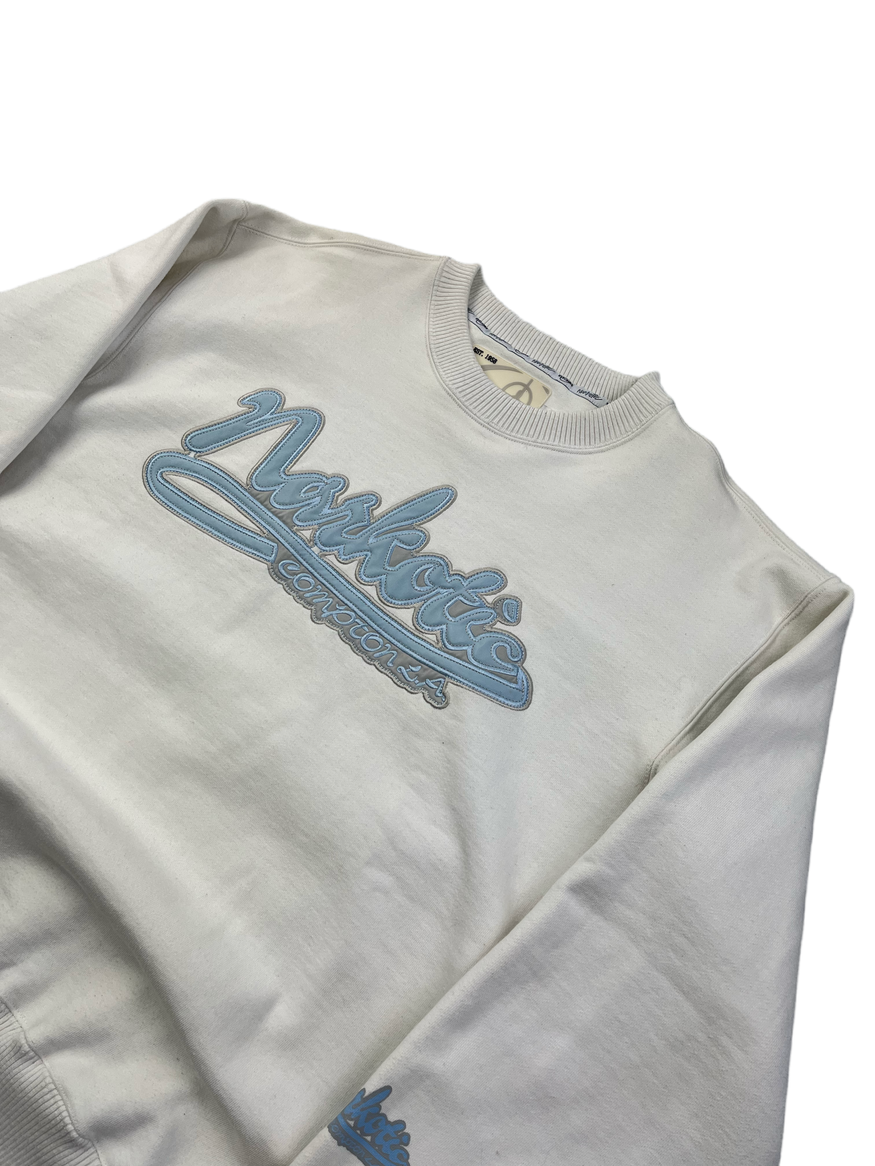 Narcotic Vintage Sweater 90s Weiß Hellblau L