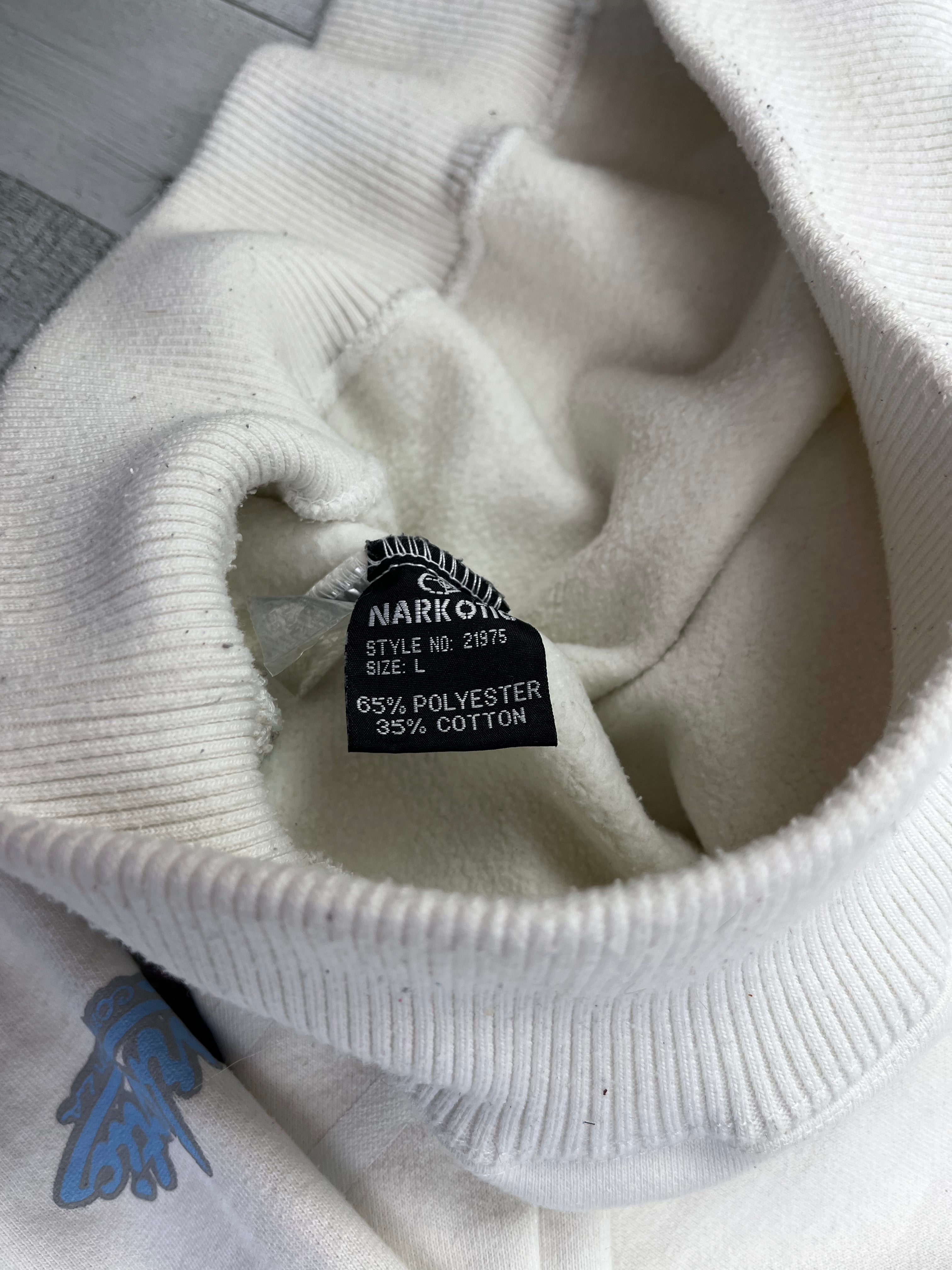 Narcotic Vintage Sweater 90s Weiß Hellblau L