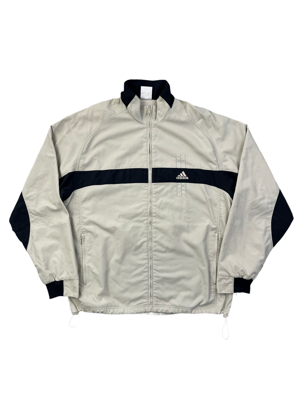 Adidas Vintage Trainingsjacke Gummizug Y2K Weiß XL