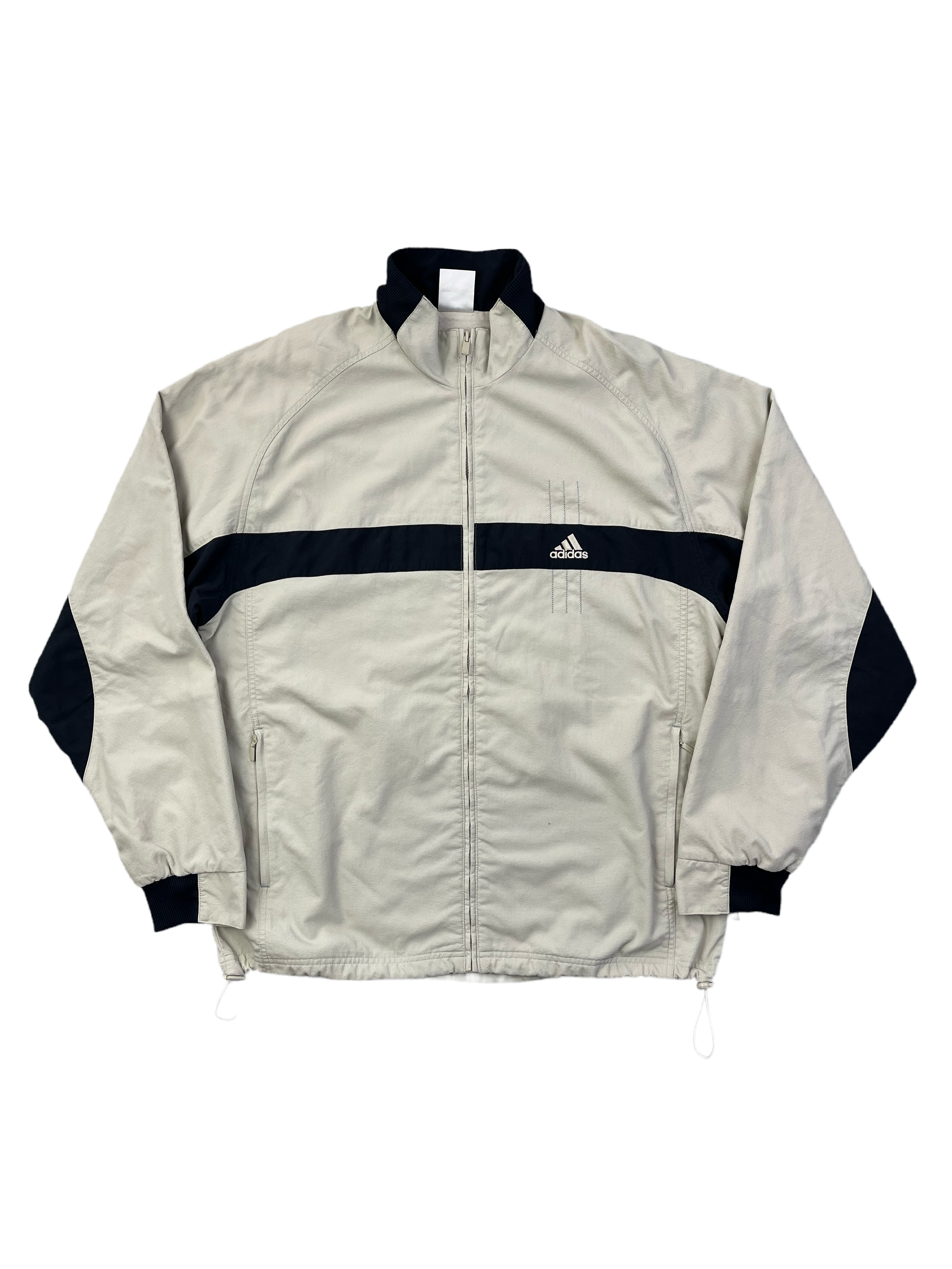 Adidas Vintage Trainingsjacke Gummizug Y2K Weiß XL