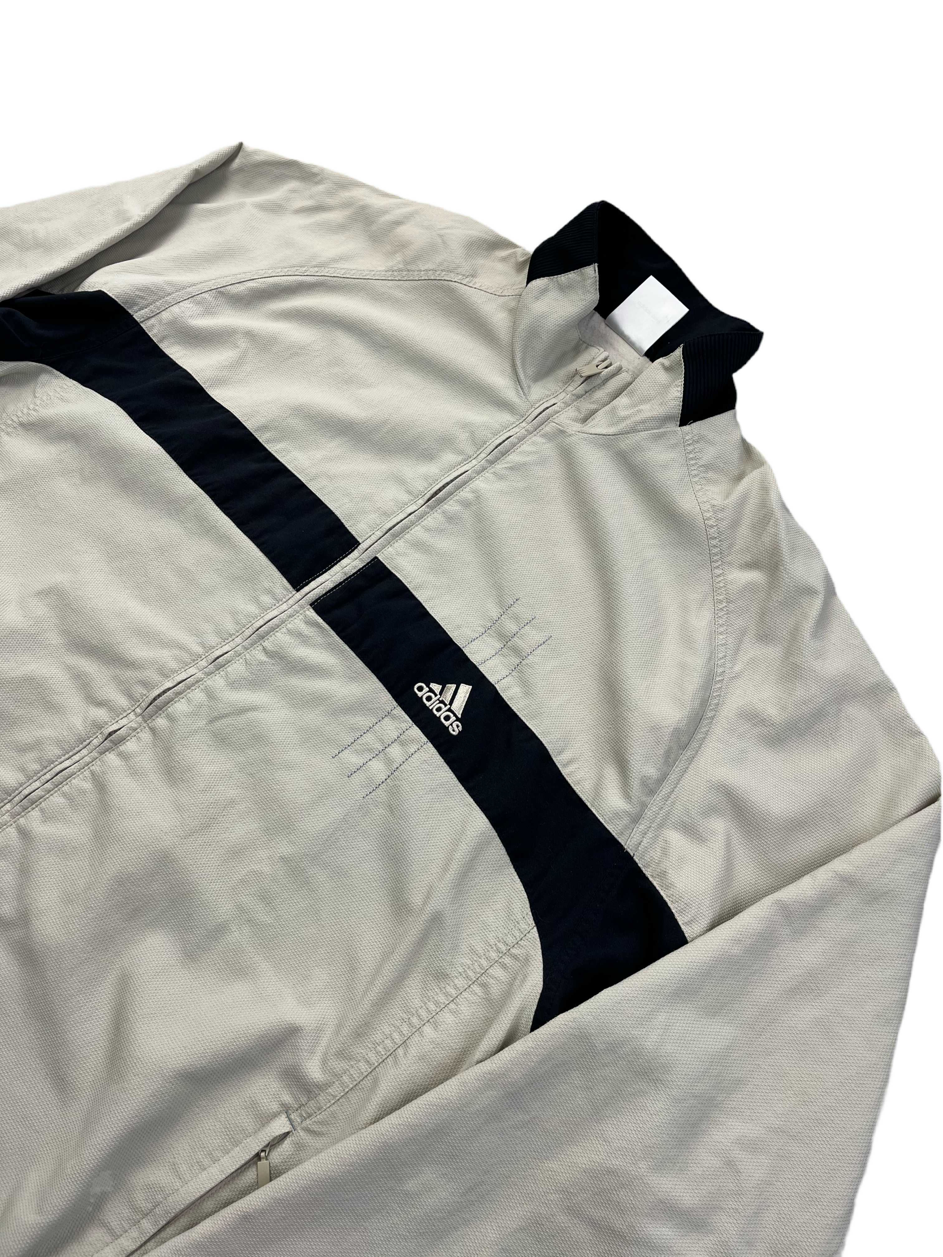 Adidas Vintage Trainingsjacke Gummizug Y2K Weiß XL