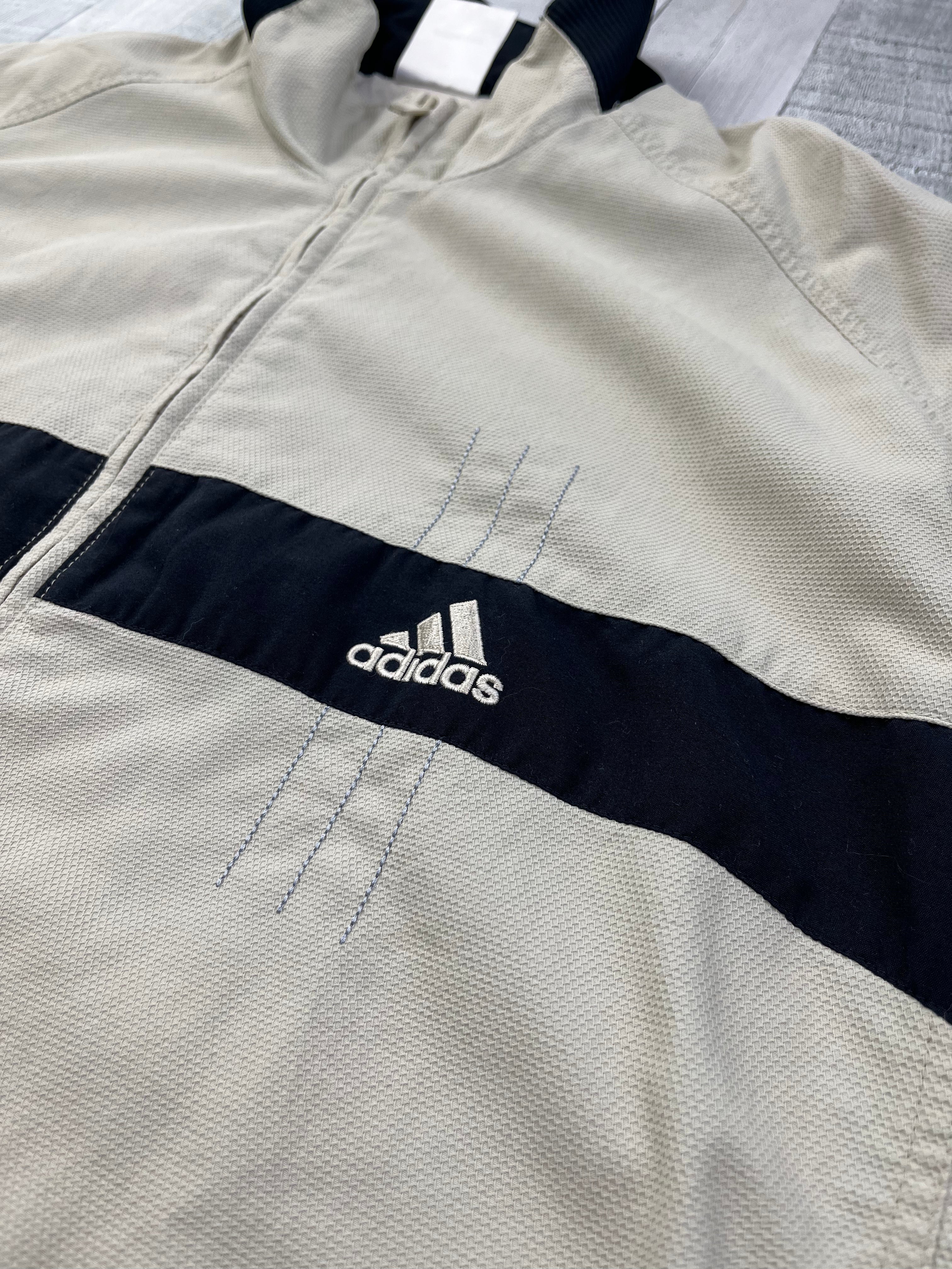 Adidas Vintage Trainingsjacke Gummizug Y2K Weiß XL