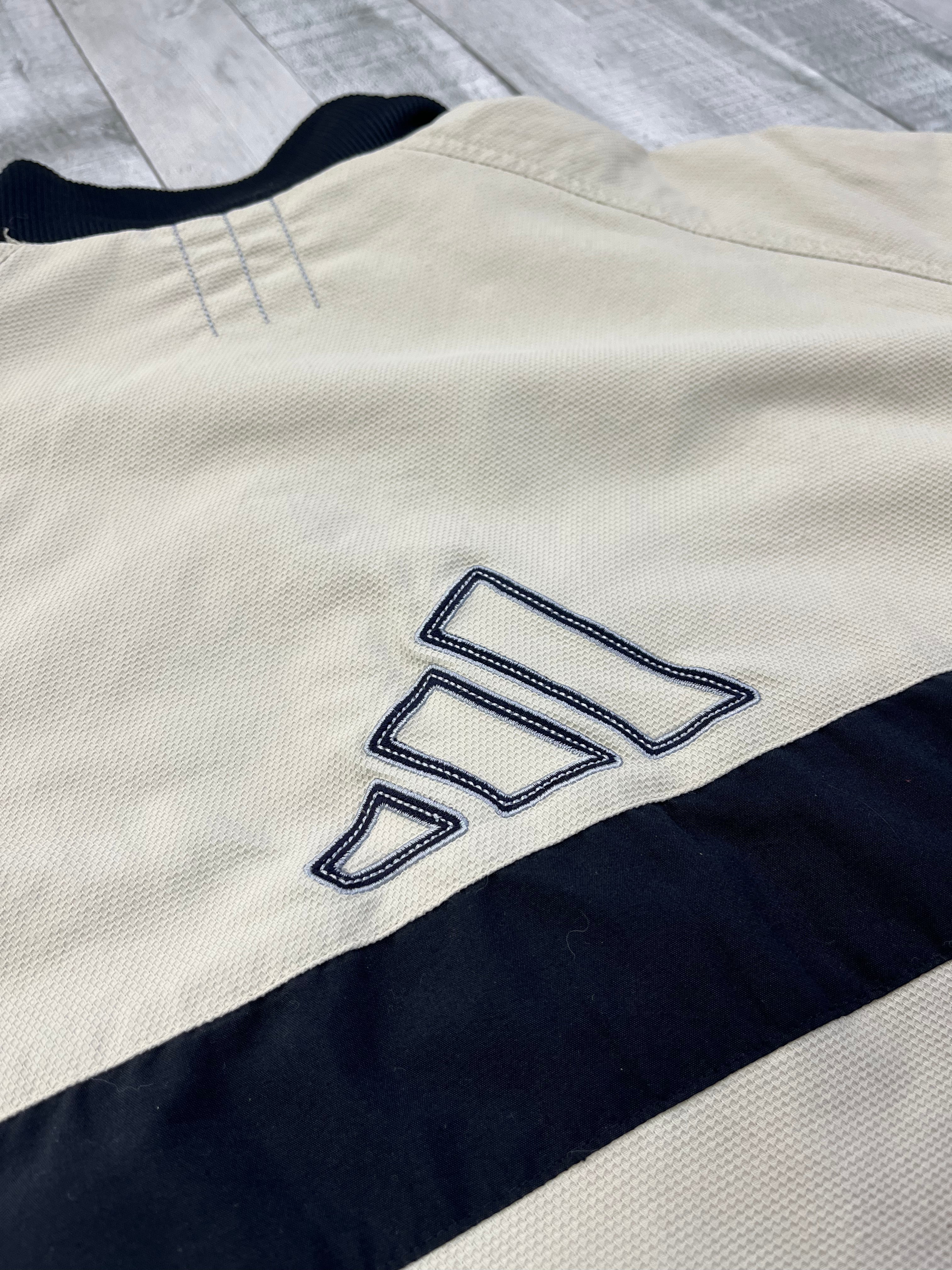 Adidas Vintage Trainingsjacke Gummizug Y2K Weiß XL