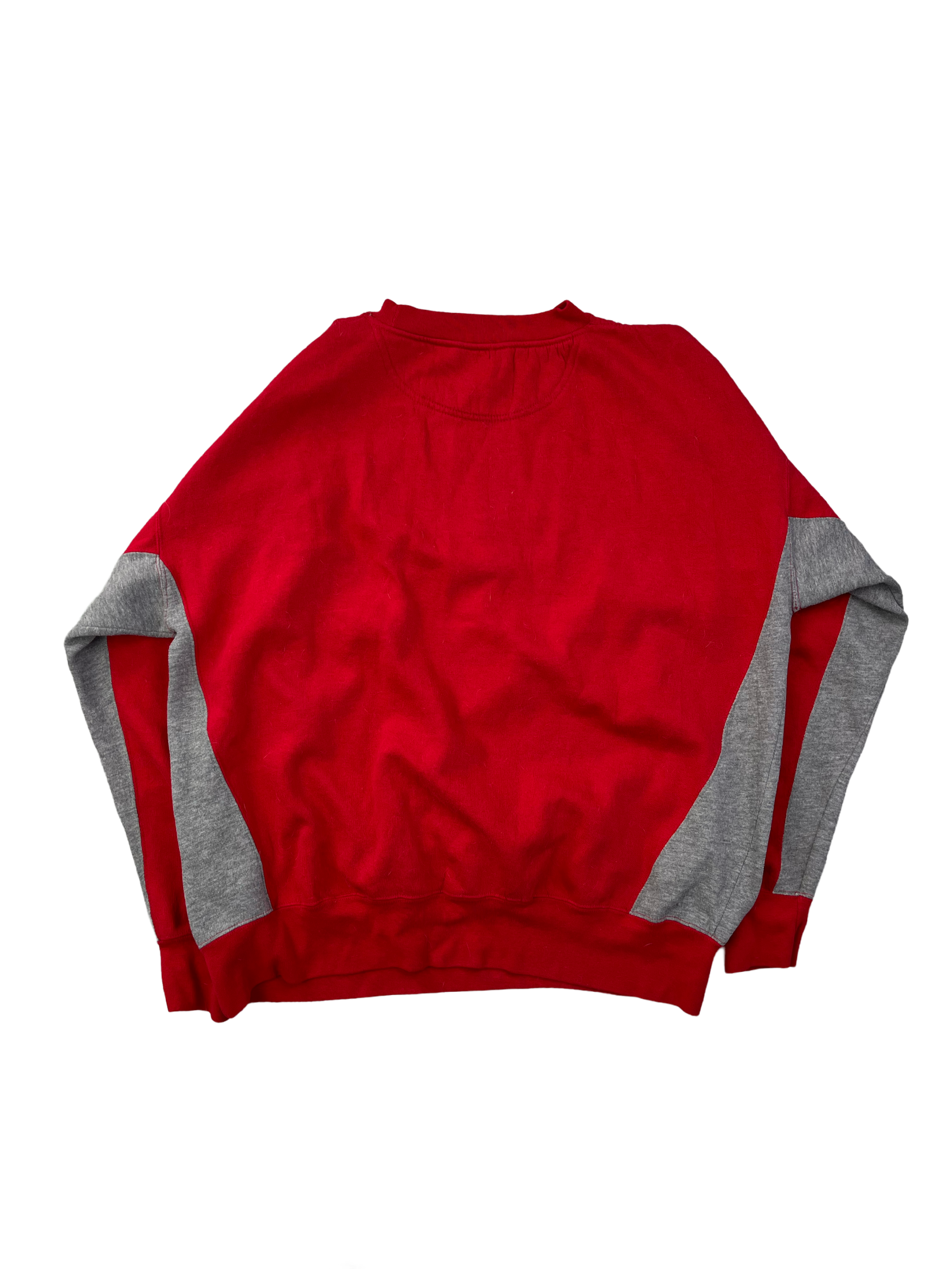 Vintage Wisconsin Sweater Y2K Grau Rot L