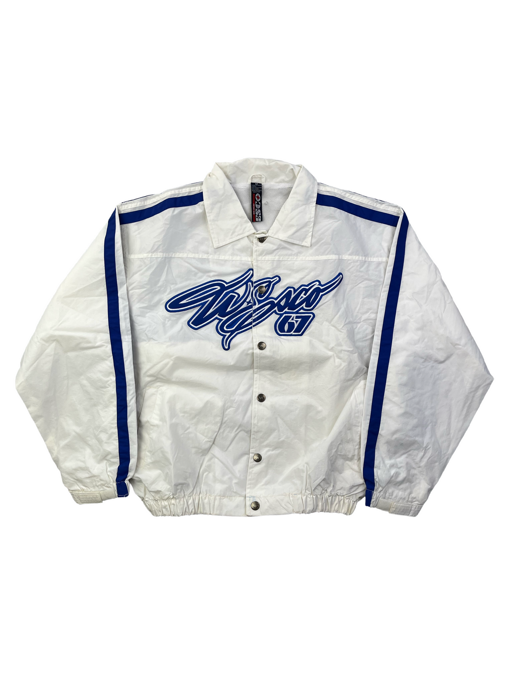Willie Esco Vintage Trainngsjacke 90s Weiß Blau L