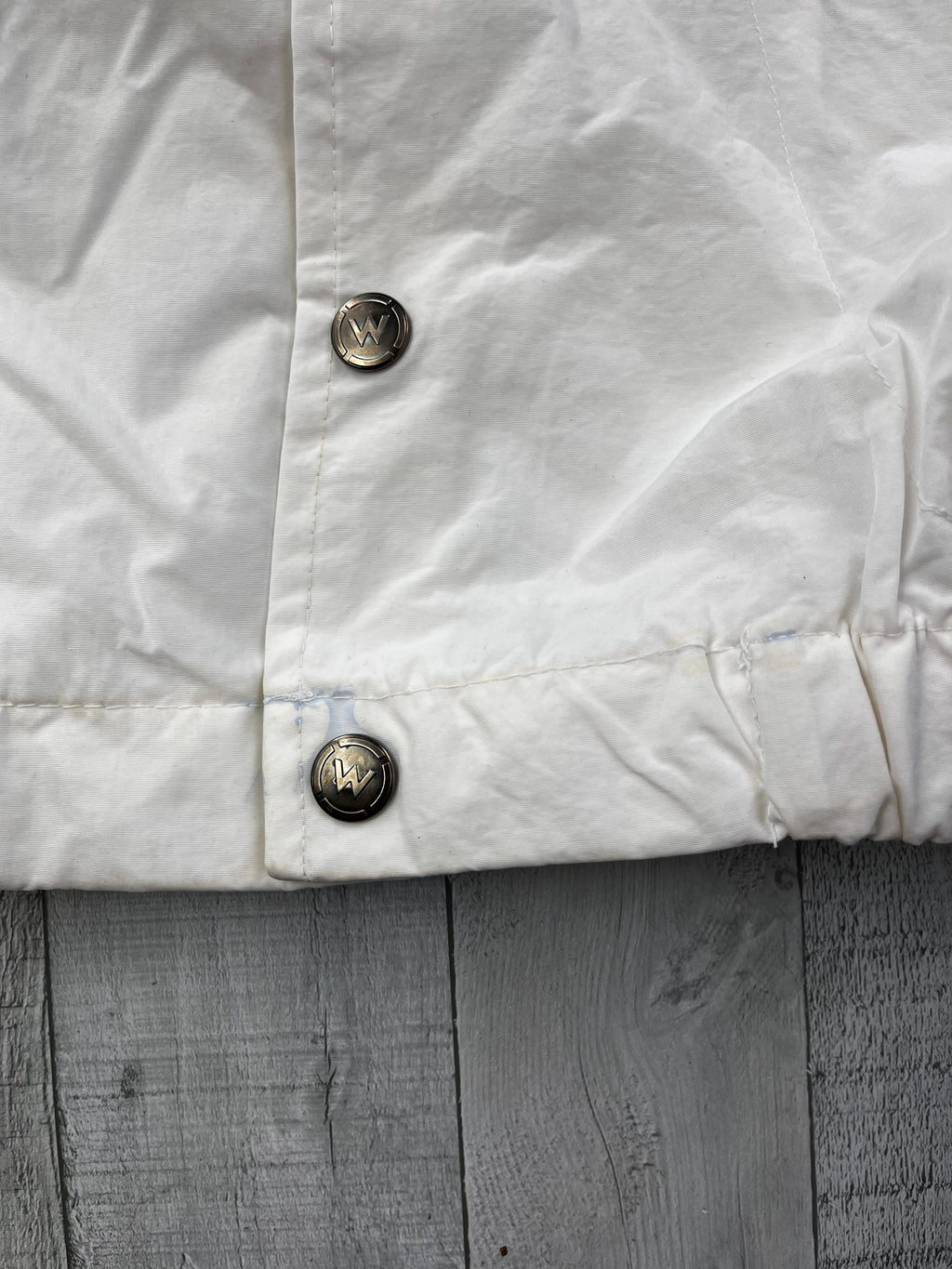 Willie Esco Vintage Trainngsjacke 90s Weiß Blau L