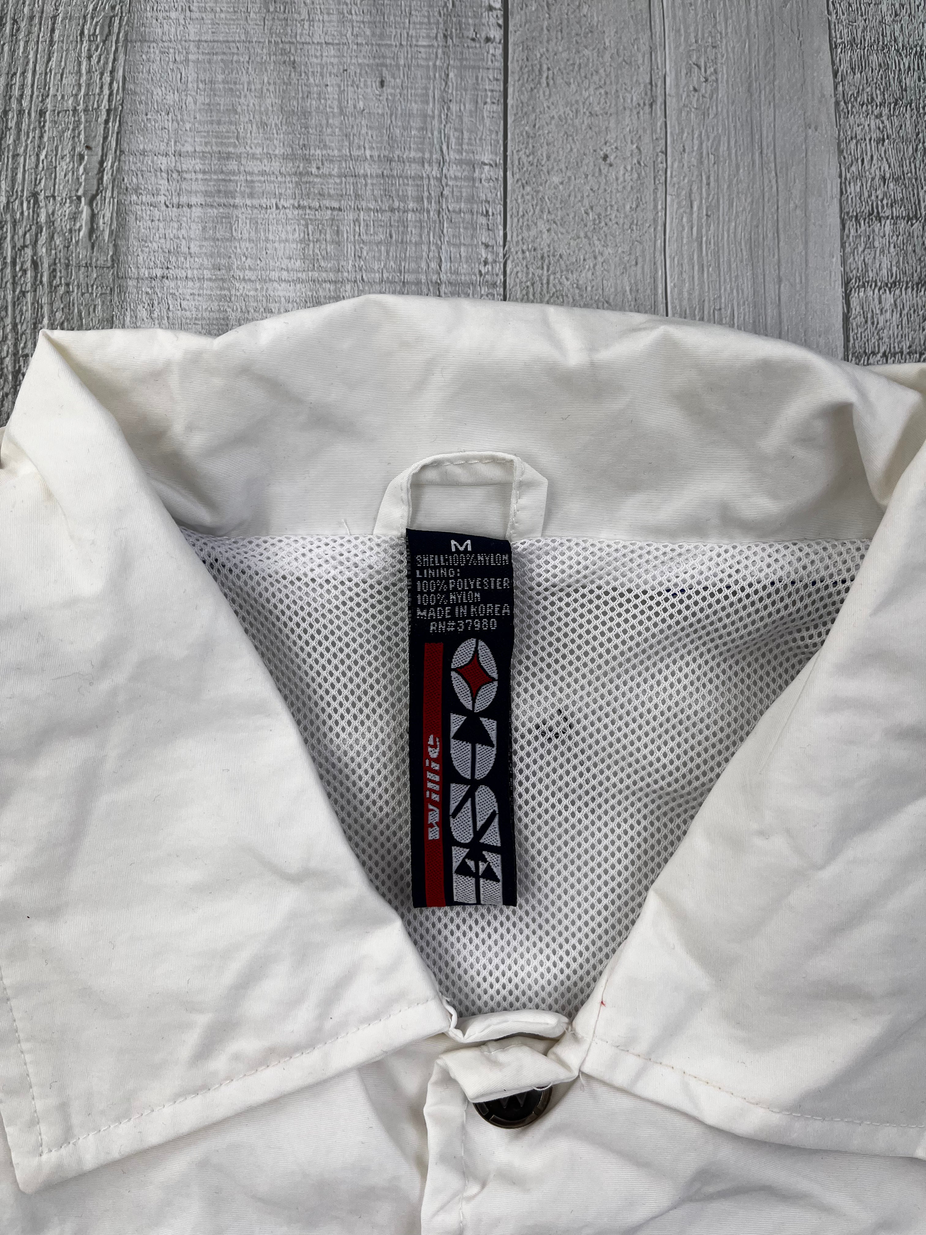 Willie Esco Vintage Trainngsjacke 90s Weiß Blau L