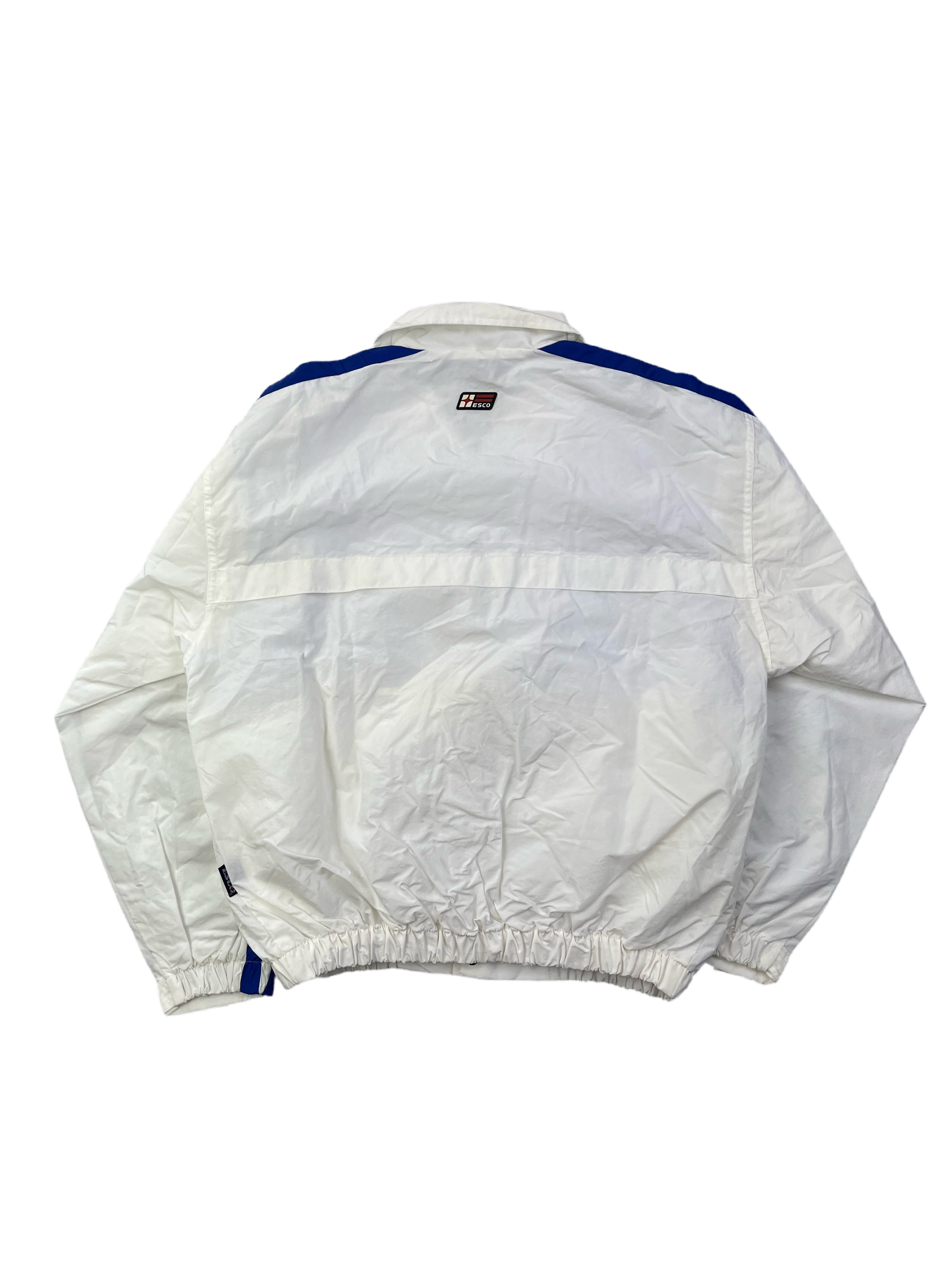 Willie Esco Vintage Trainngsjacke 90s Weiß Blau L