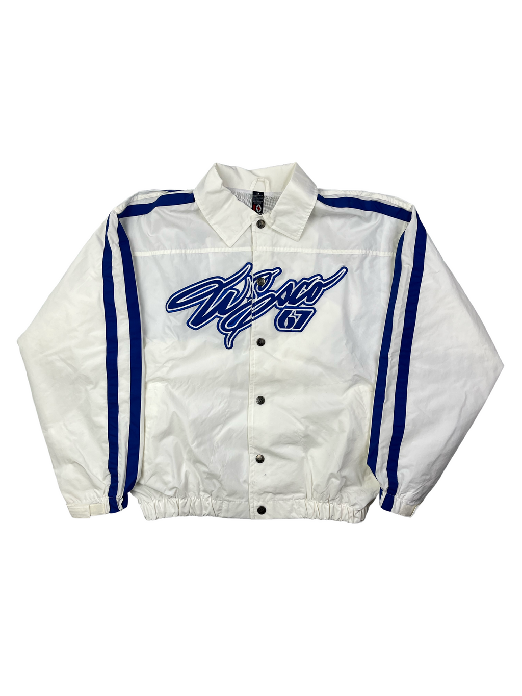 Willie Esco Vintage Trainingsjacke 90s Weiß Blau M