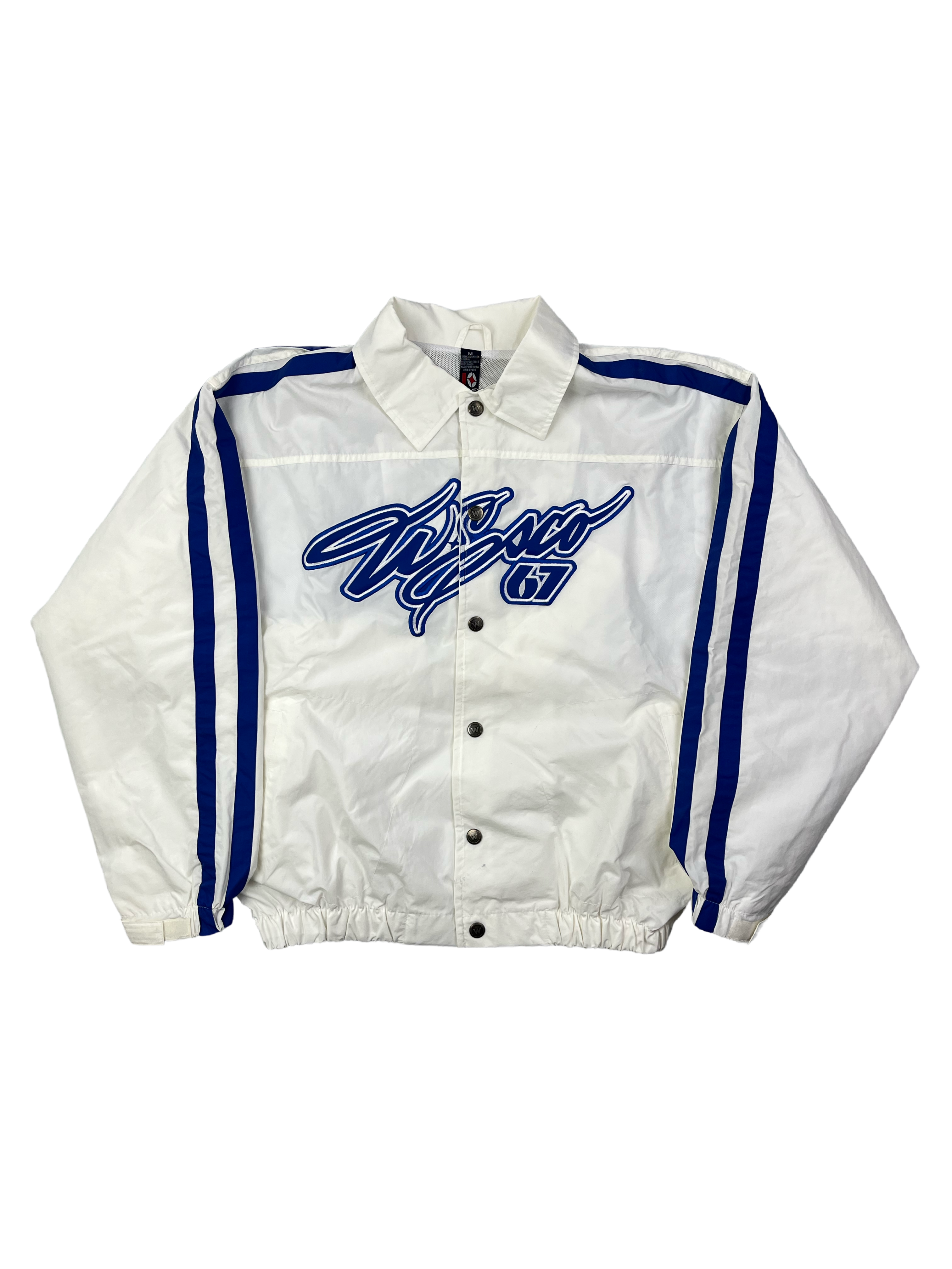 Willie Esco Vintage Trainingsjacke 90s Weiß Blau M