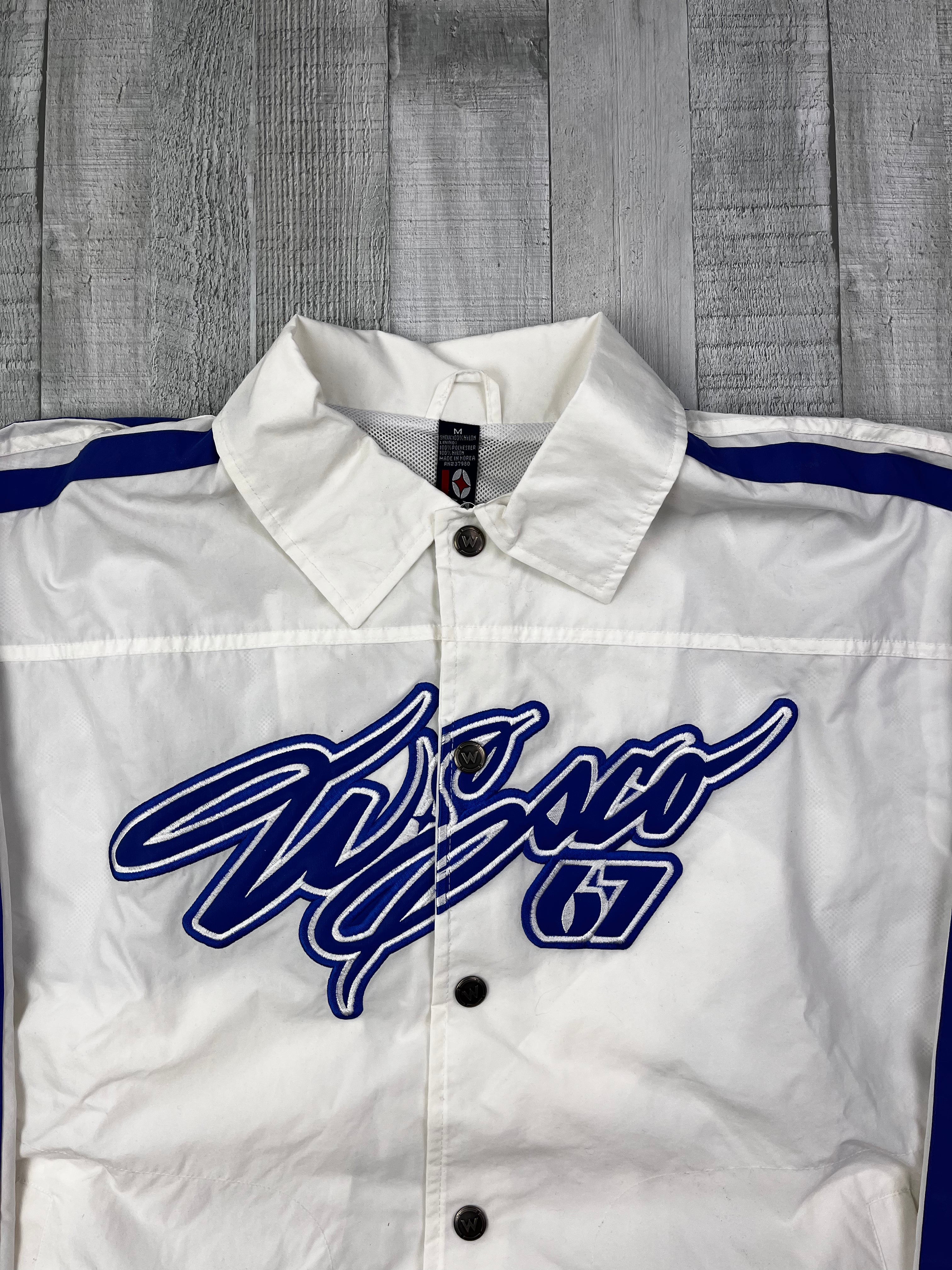 Willie Esco Vintage Trainingsjacke 90s Weiß Blau M