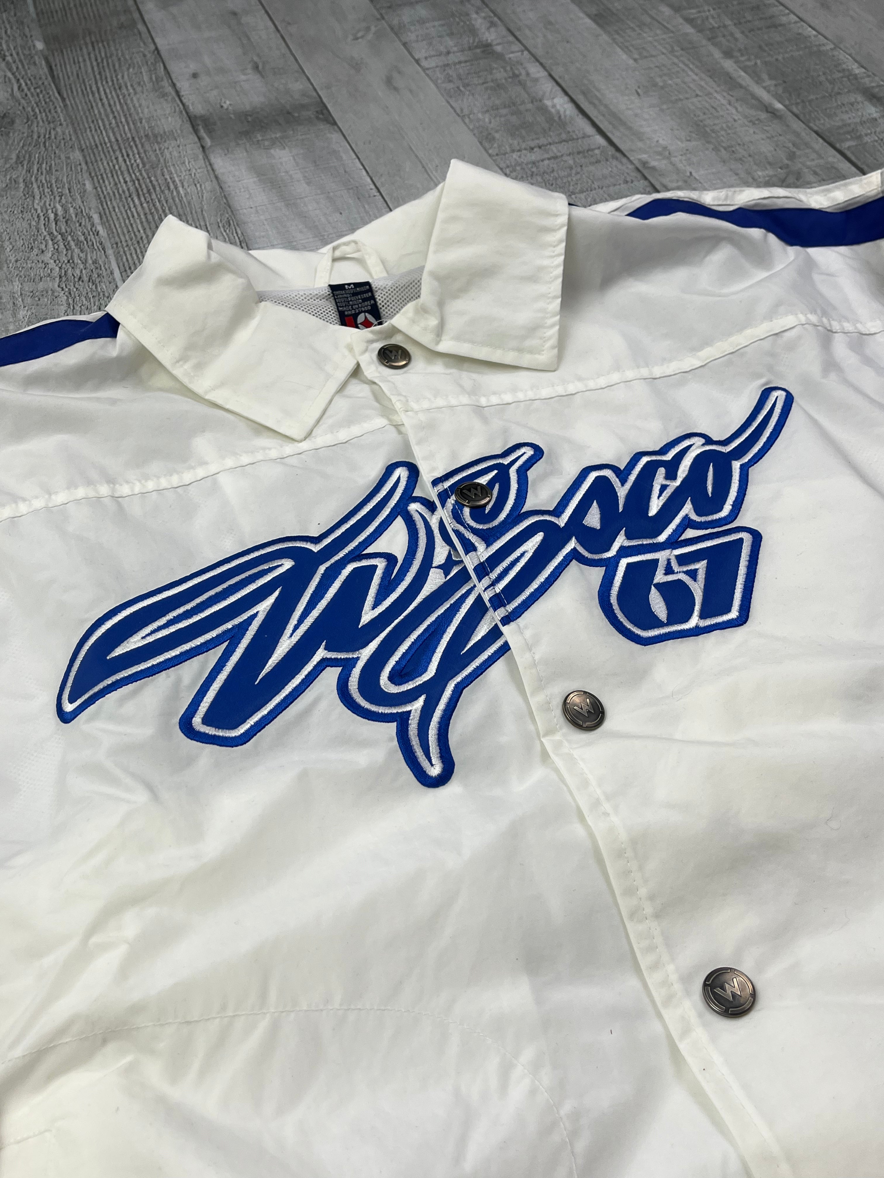 Willie Esco Vintage Trainingsjacke 90s Weiß Blau M