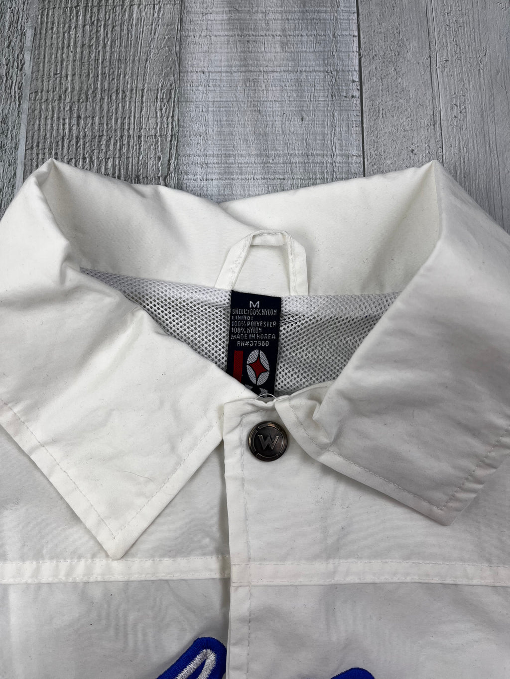 Willie Esco Vintage Trainingsjacke 90s Weiß Blau M