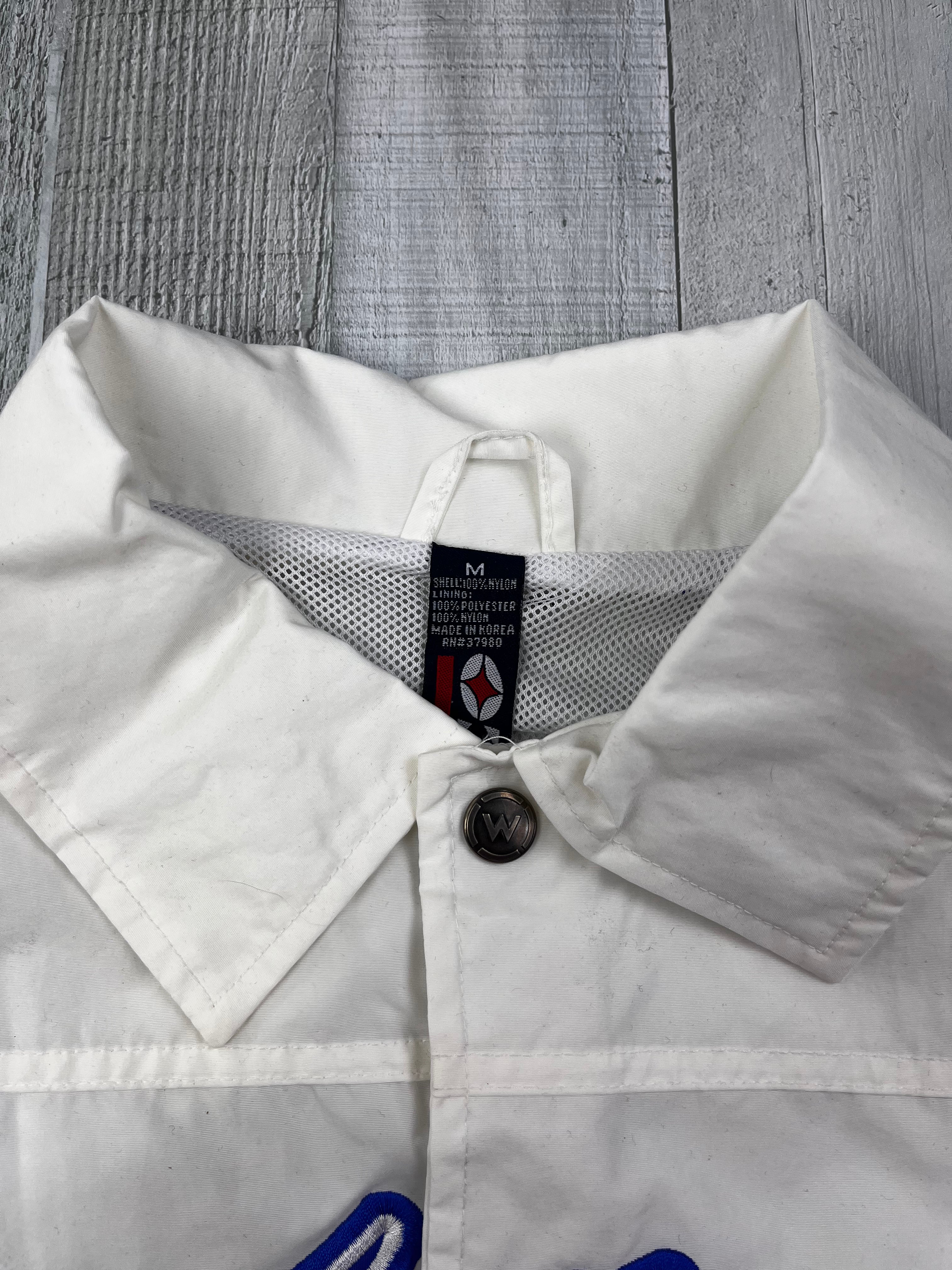 Willie Esco Vintage Trainingsjacke 90s Weiß Blau M