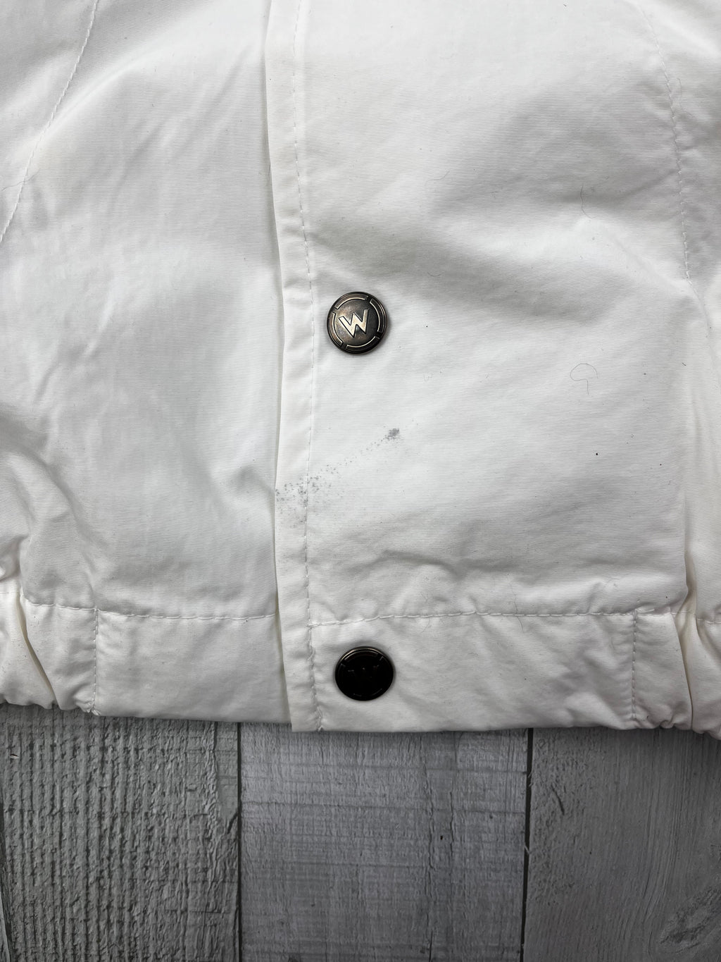 Willie Esco Vintage Trainingsjacke 90s Weiß Blau M