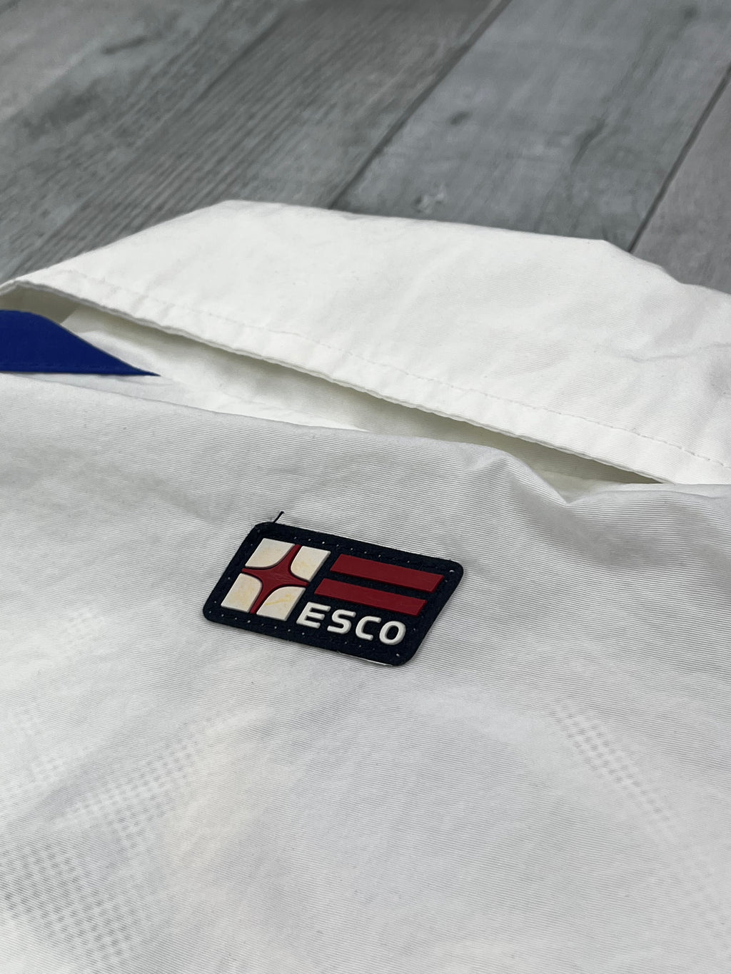 Willie Esco Vintage Trainingsjacke 90s Weiß Blau M