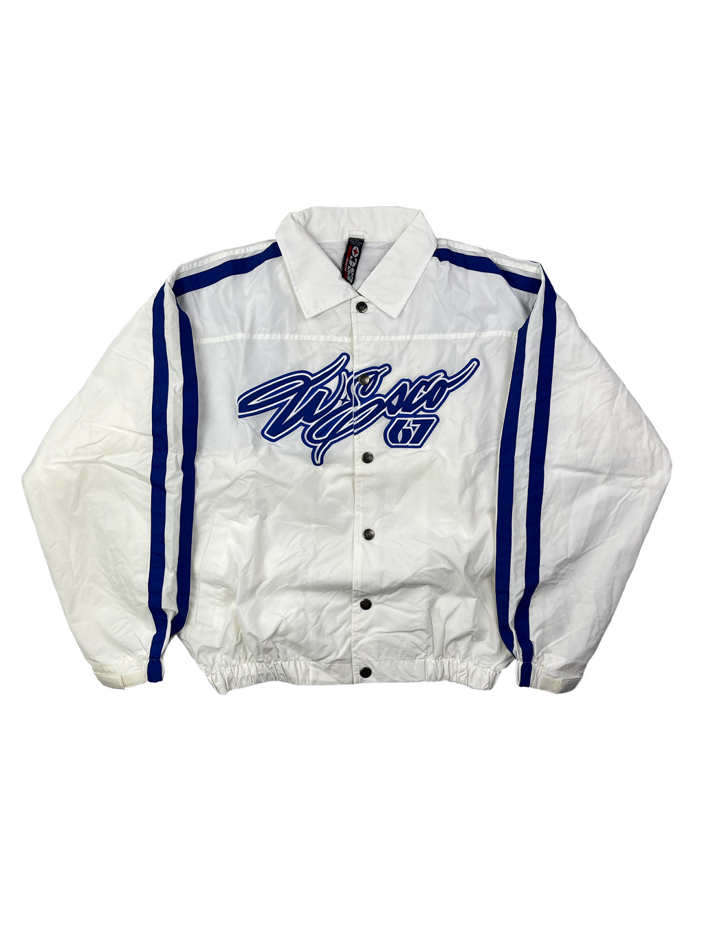 Willie Esco Vintage Trainingsjacke 90s Weiß Blau M