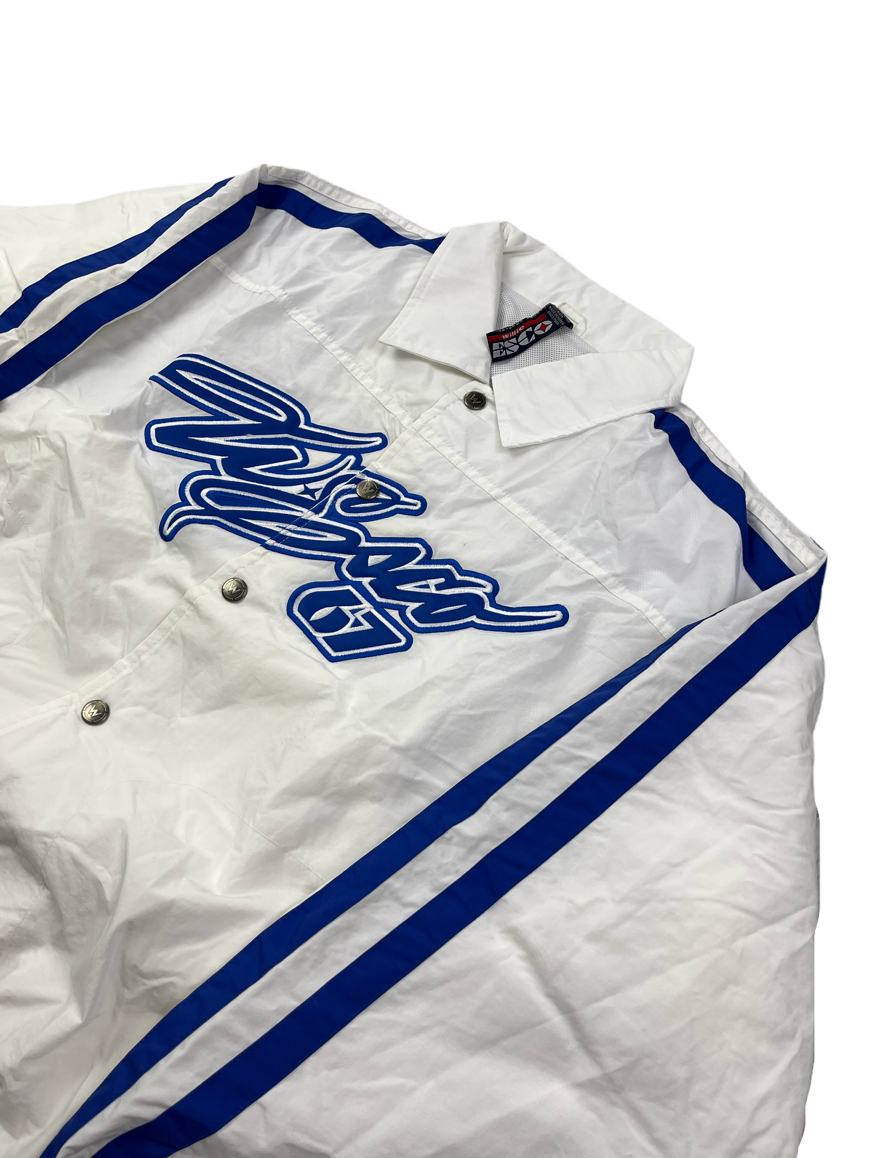 Willie Esco Vintage Trainingsjacke 90s Weiß Blau M