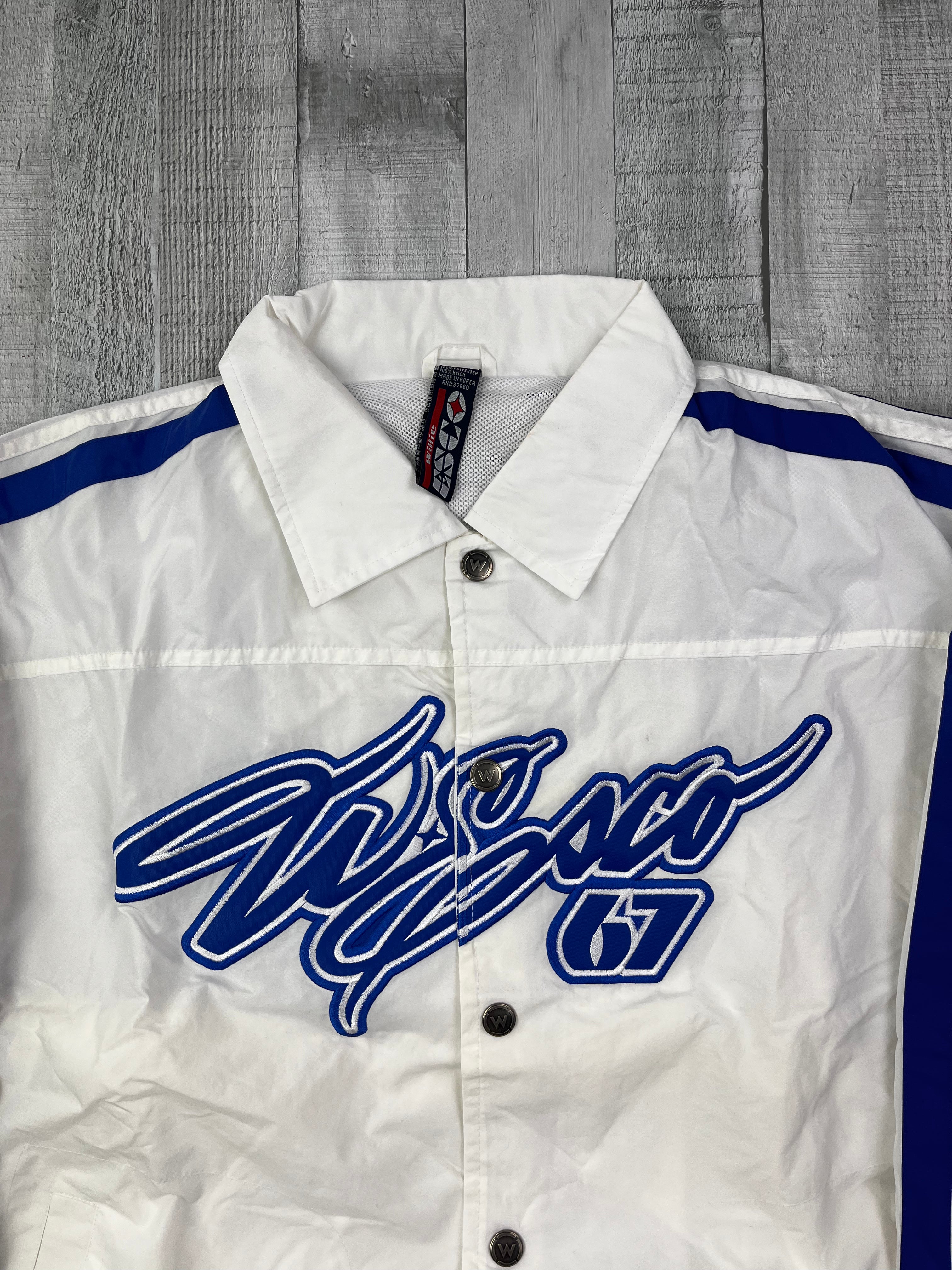 Willie Esco Vintage Trainingsjacke 90s Weiß Blau M