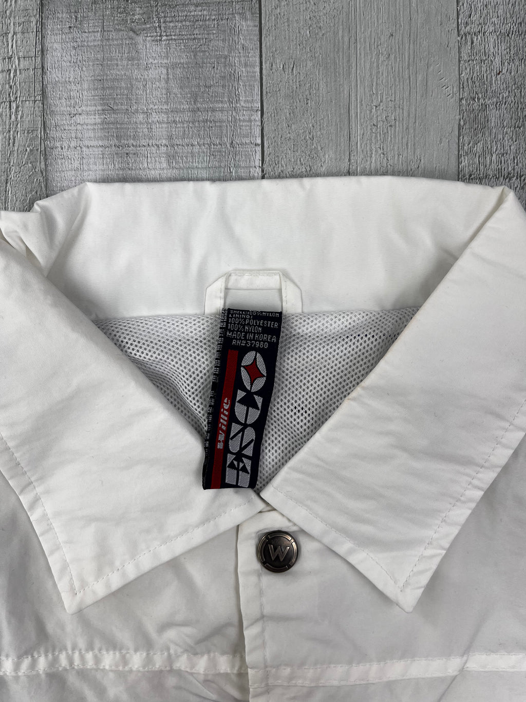 Willie Esco Vintage Trainingsjacke 90s Weiß Blau M