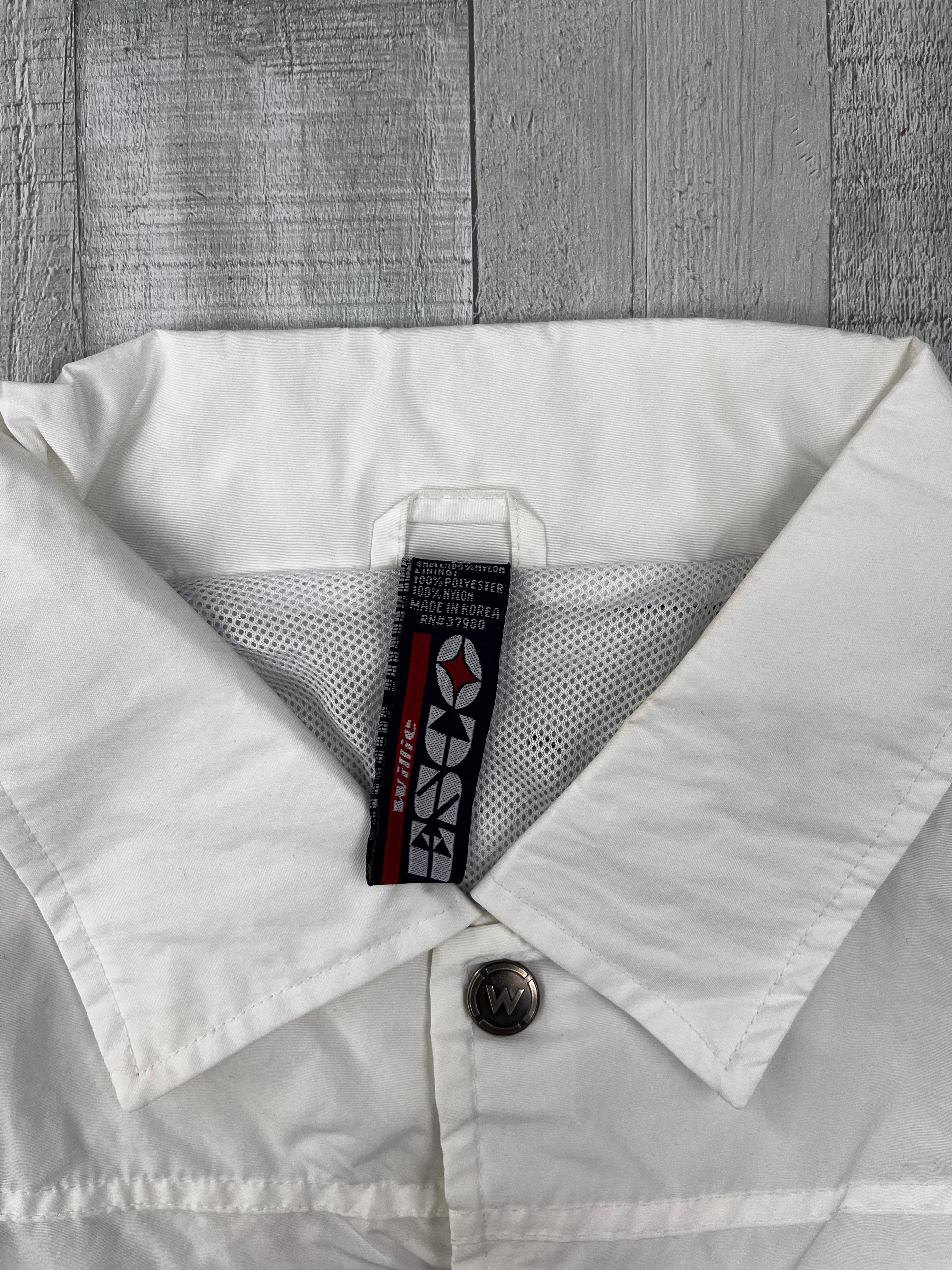 Willie Esco Vintage Trainingsjacke 90s Weiß Blau M