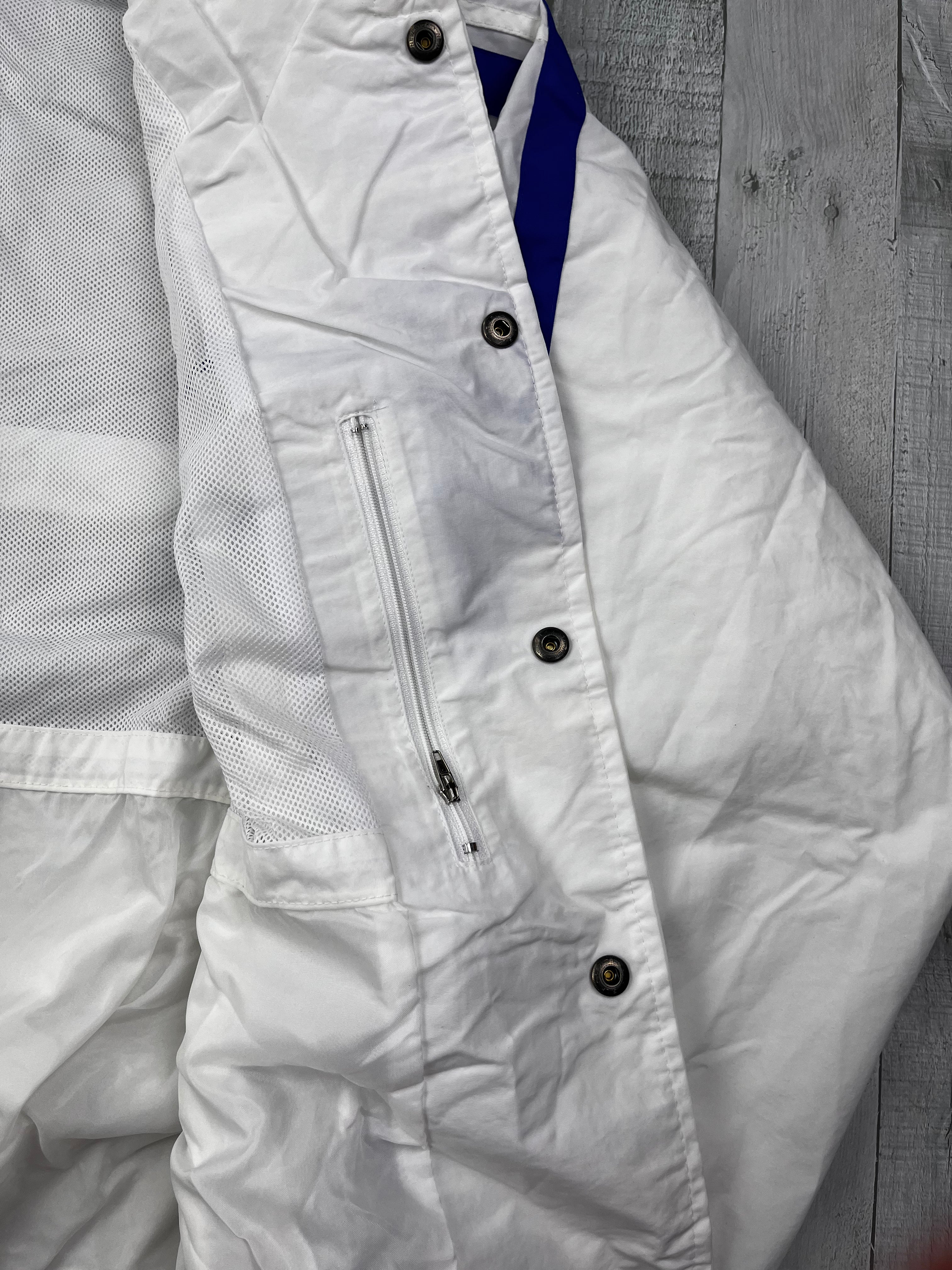 Willie Esco Vintage Trainingsjacke 90s Weiß Blau M