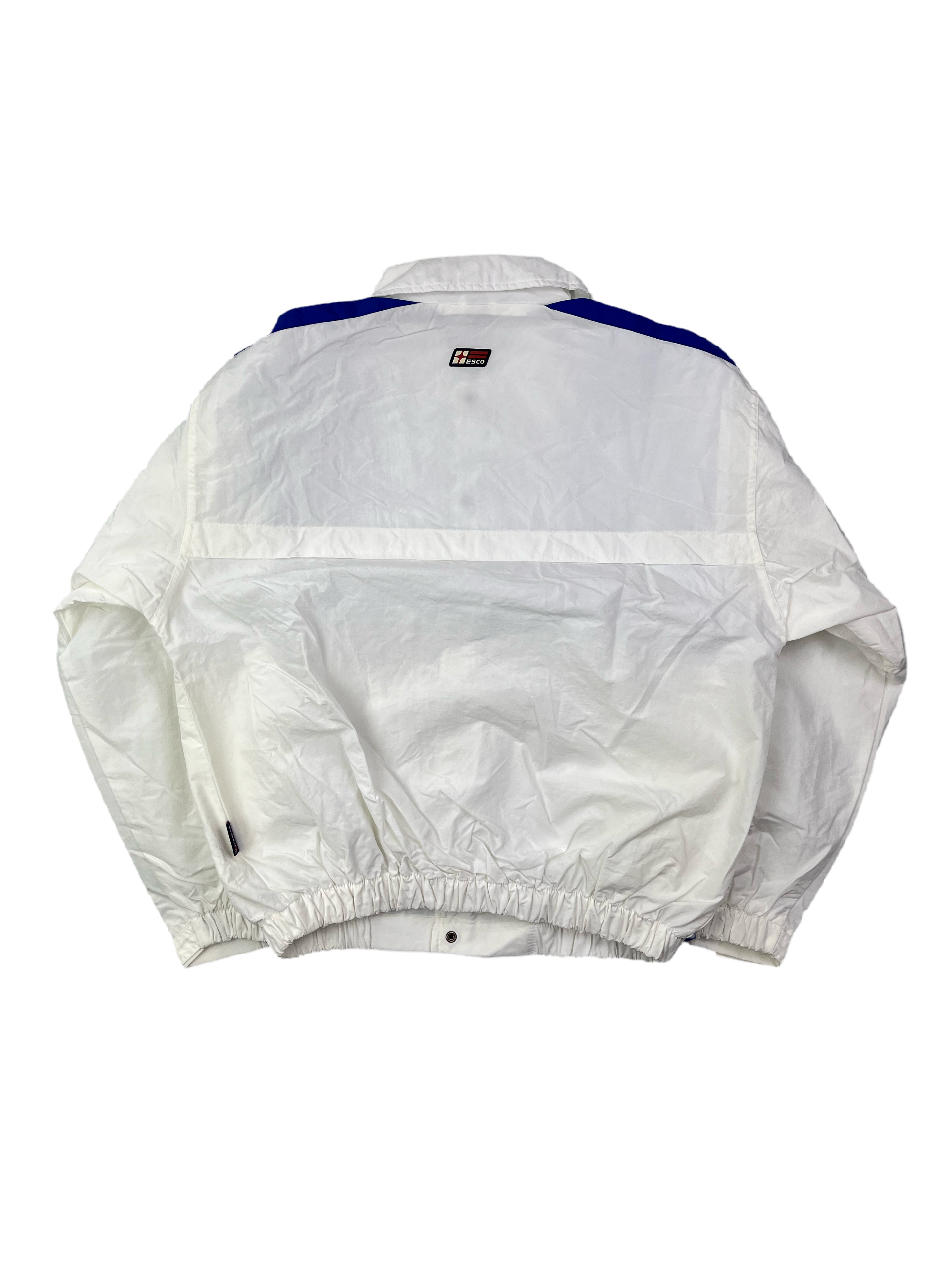 Willie Esco Vintage Trainingsjacke 90s Weiß Blau M